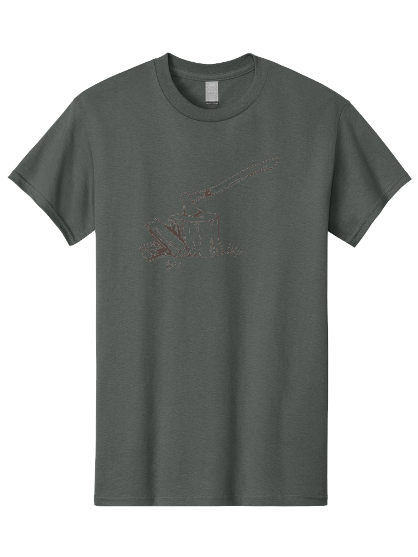 Axe-Chopping-Wood Men'S Graphic Tee, 100% Cotton, Comfortable Casual Summer Wear, Machine Washable, Axe On Chopping Block, Chopping Wood, Log Splitting, Firewood Preparation, Rustic Tools, Outdoor Activity, Axe Handle, Wooden Stump -  Aaa749 19