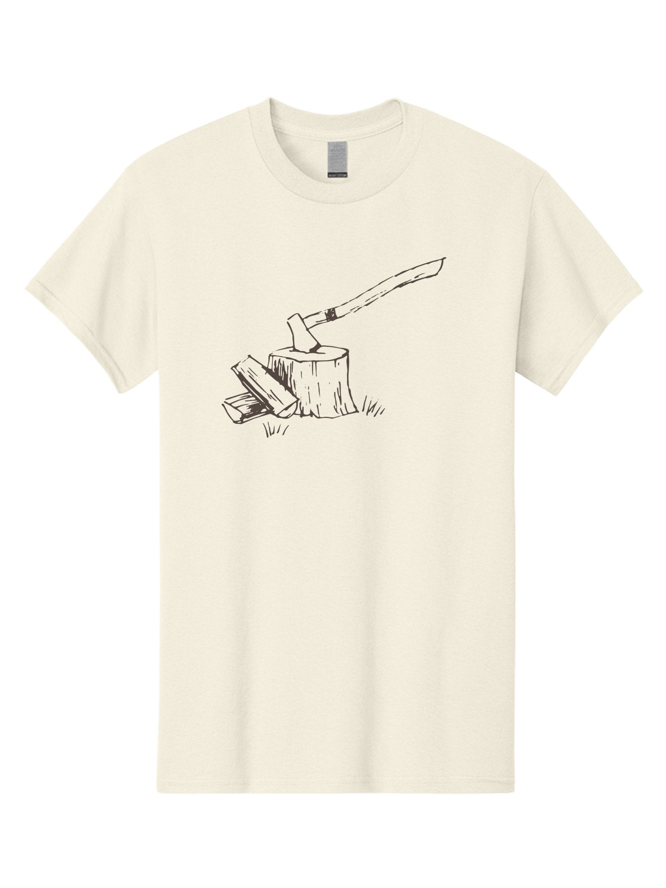 Axe-Chopping-Wood Men'S Graphic Tee, 100% Cotton, Comfortable Casual Summer Wear, Machine Washable, Axe On Chopping Block, Chopping Wood, Log Splitting, Firewood Preparation, Rustic Tools, Outdoor Activity, Axe Handle, Wooden Stump -  Aaa749 13