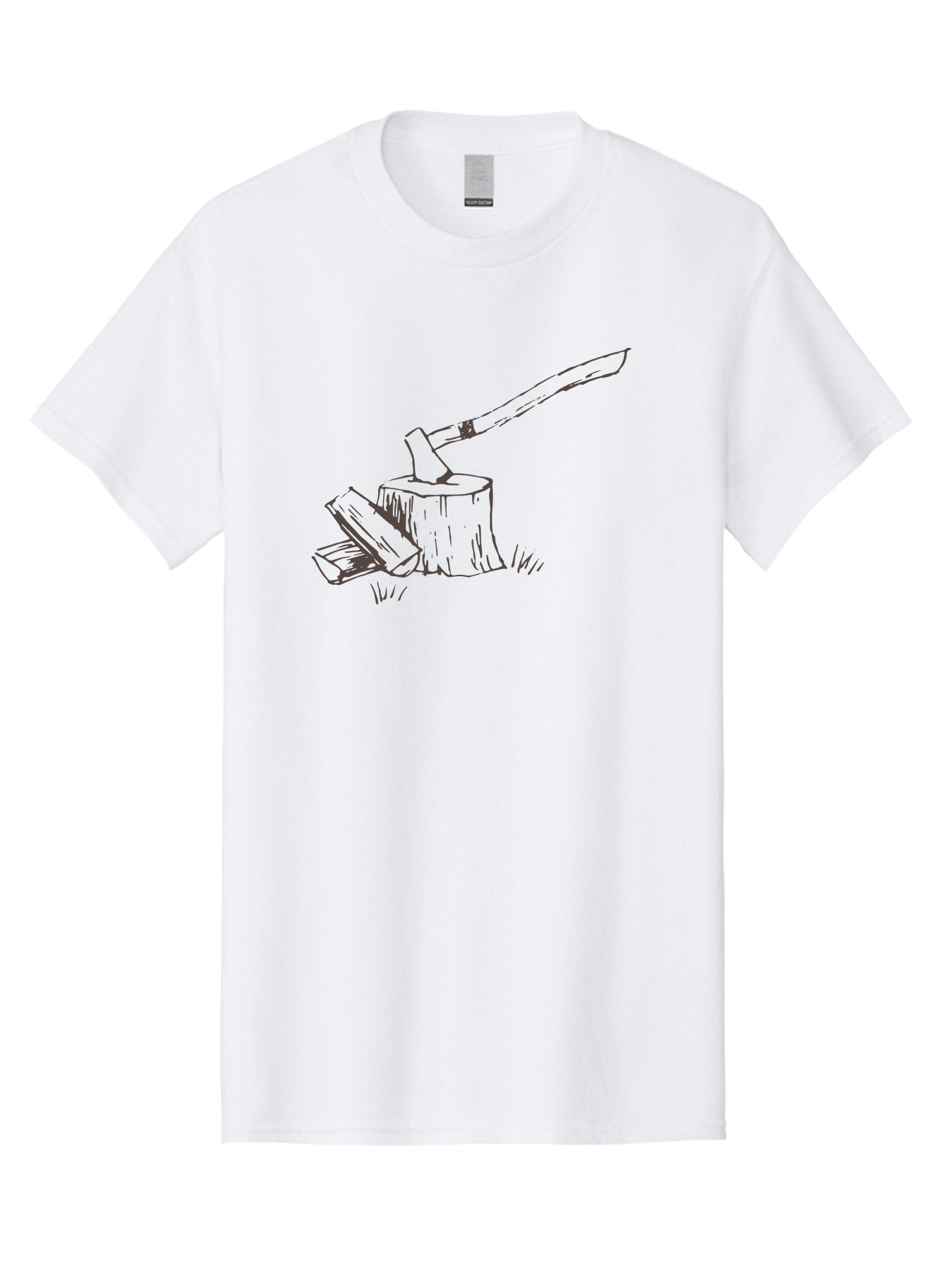 Axe-Chopping-Wood Men'S Graphic Tee, 100% Cotton, Comfortable Casual Summer Wear, Machine Washable, Axe On Chopping Block, Chopping Wood, Log Splitting, Firewood Preparation, Rustic Tools, Outdoor Activity, Axe Handle, Wooden Stump -  Aaa749 8