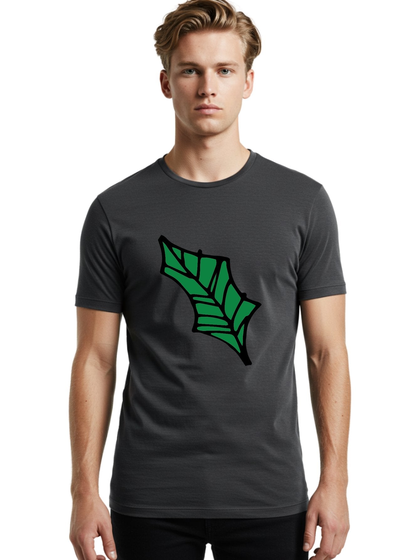 Bat-Wing-1 Men'S Graphic Tee, 100% Cotton, Comfortable Casual Summer Wear, Machine Washable, Bat, Black Outline, Green Fill, Abstract Shapes, Wing Pattern, Wildlife Art, Simple Design, Cartoon Style -  Aaa751 21