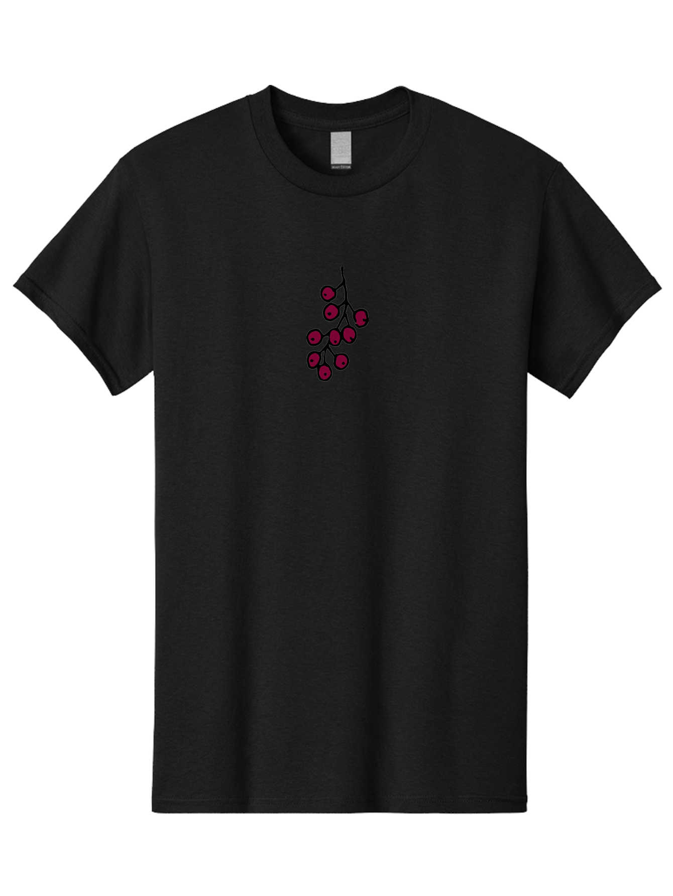 Berries Men'S Graphic Tee, 100% Cotton, Comfortable Casual Summer Wear, Machine Washable, Cluster Of Red Berries, Dark Red Color, Simple Design, Minimalist Illustration, Fruit Branch, Autumn Theme -  Aaa754