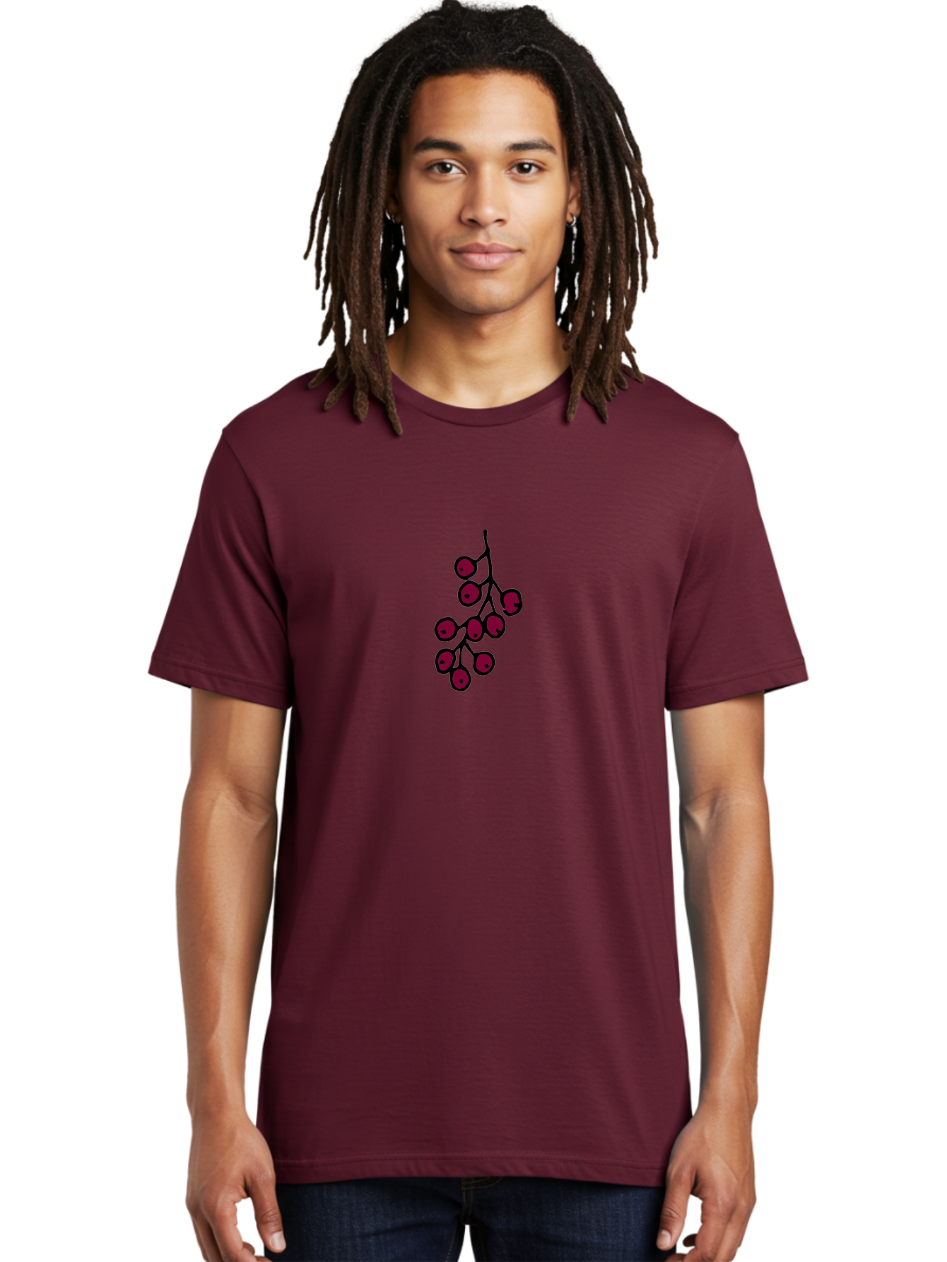 Berries Men'S Graphic Tee, 100% Cotton, Comfortable Casual Summer Wear, Machine Washable, Cluster Of Red Berries, Dark Red Color, Simple Design, Minimalist Illustration, Fruit Branch, Autumn Theme -  Aaa754 14