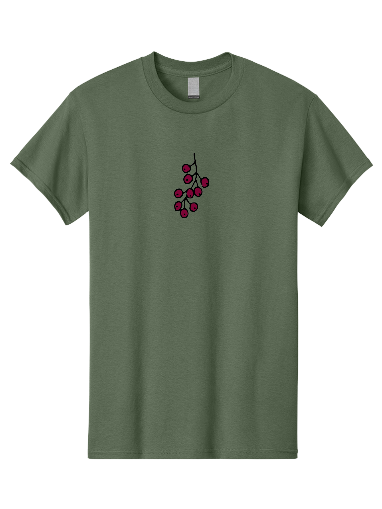 Berries Men'S Graphic Tee, 100% Cotton, Comfortable Casual Summer Wear, Machine Washable, Cluster Of Red Berries, Dark Red Color, Simple Design, Minimalist Illustration, Fruit Branch, Autumn Theme -  Aaa754 15