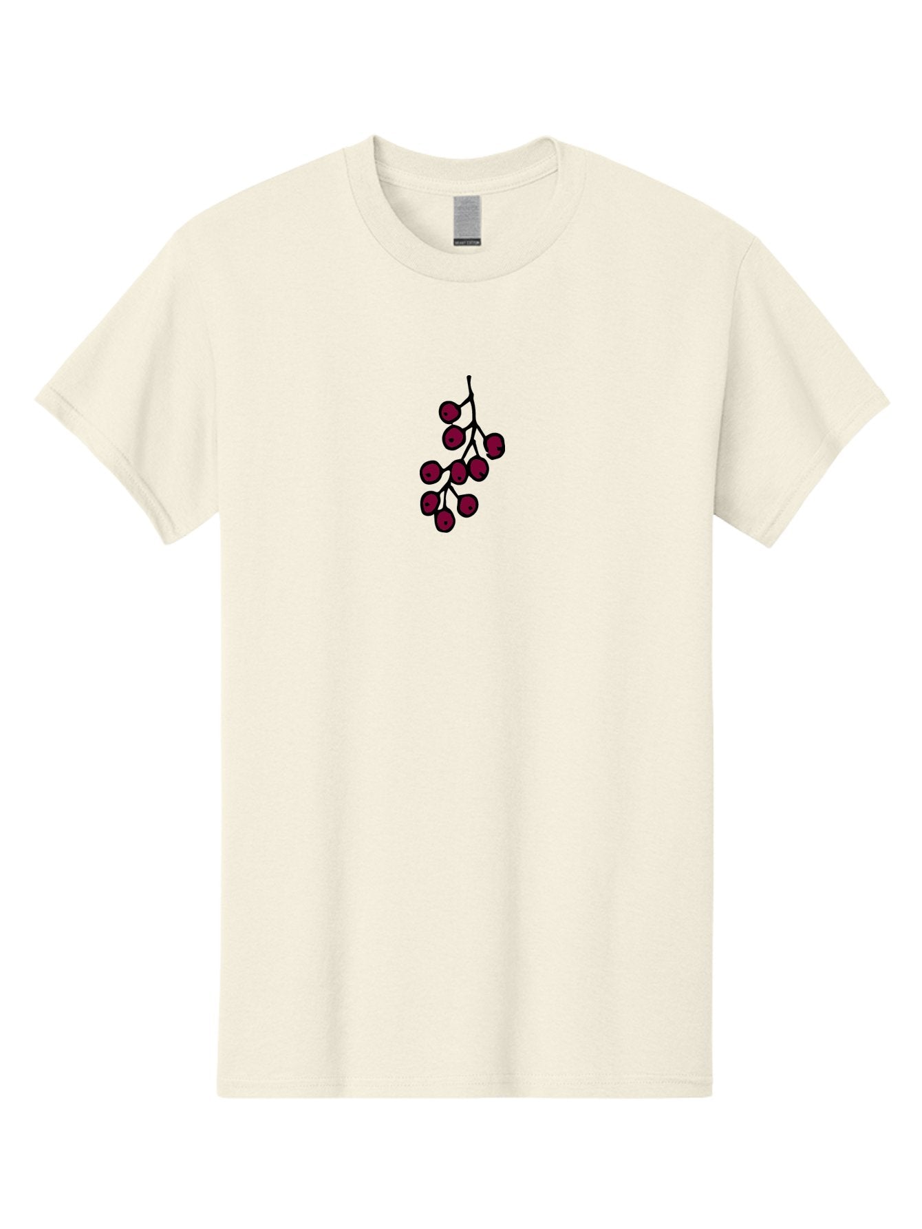 Berries Men'S Graphic Tee, 100% Cotton, Comfortable Casual Summer Wear, Machine Washable, Cluster Of Red Berries, Dark Red Color, Simple Design, Minimalist Illustration, Fruit Branch, Autumn Theme -  Aaa754 7