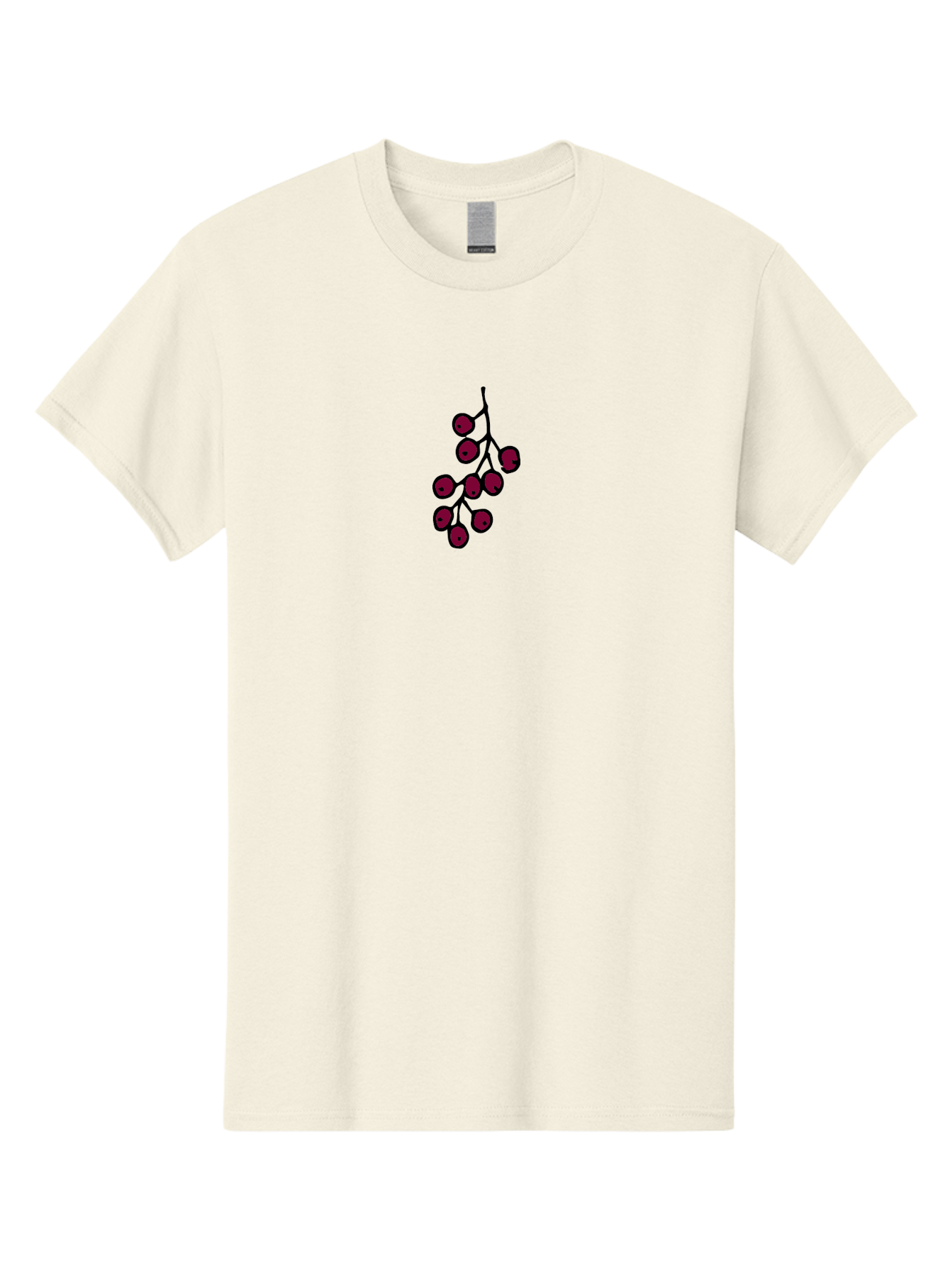 Berries Men'S Graphic Tee, 100% Cotton, Comfortable Casual Summer Wear, Machine Washable, Cluster Of Red Berries, Dark Red Color, Simple Design, Minimalist Illustration, Fruit Branch, Autumn Theme -  Aaa754 17