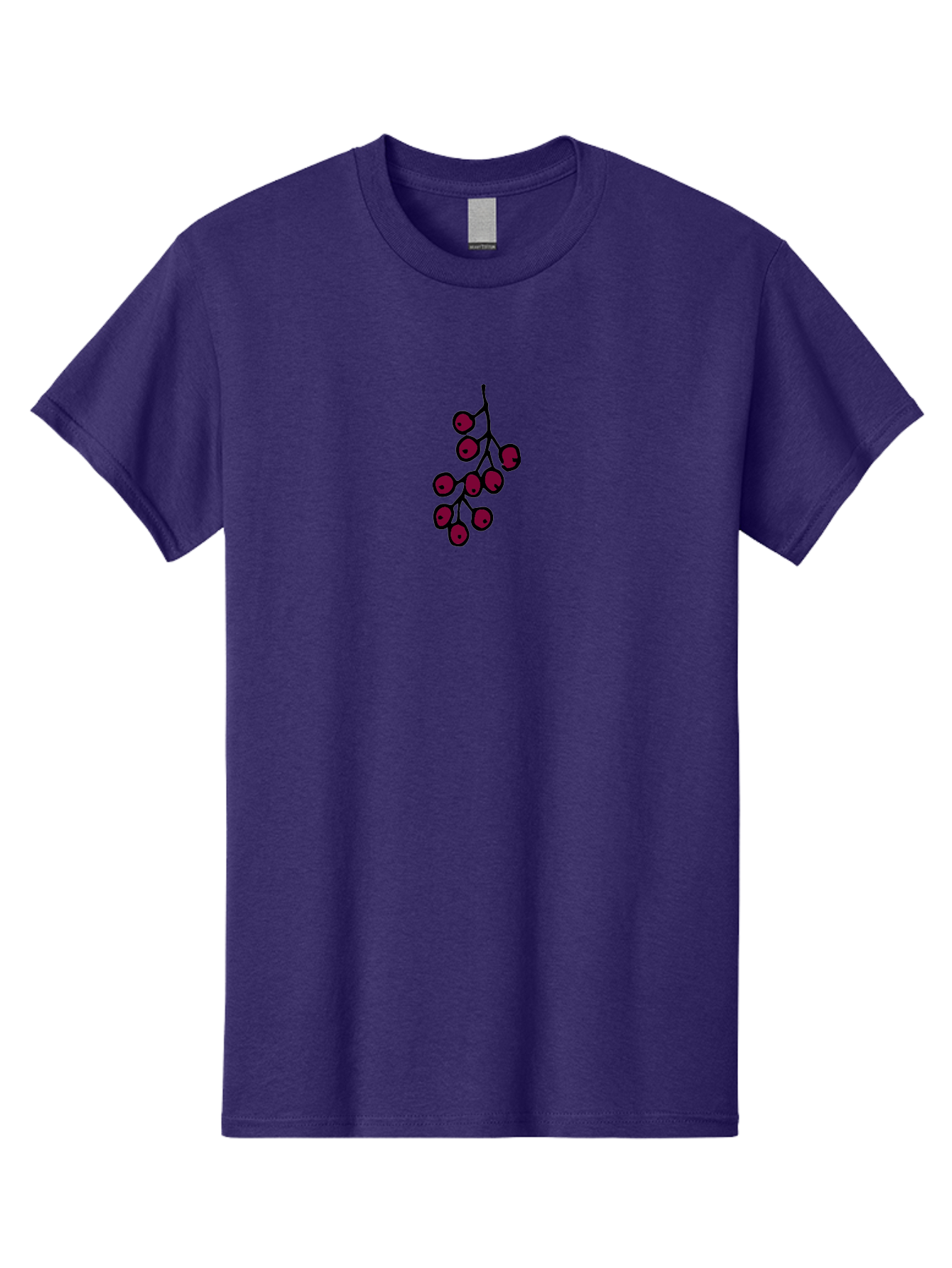 Berries Men'S Graphic Tee, 100% Cotton, Comfortable Casual Summer Wear, Machine Washable, Cluster Of Red Berries, Dark Red Color, Simple Design, Minimalist Illustration, Fruit Branch, Autumn Theme -  Aaa754 21