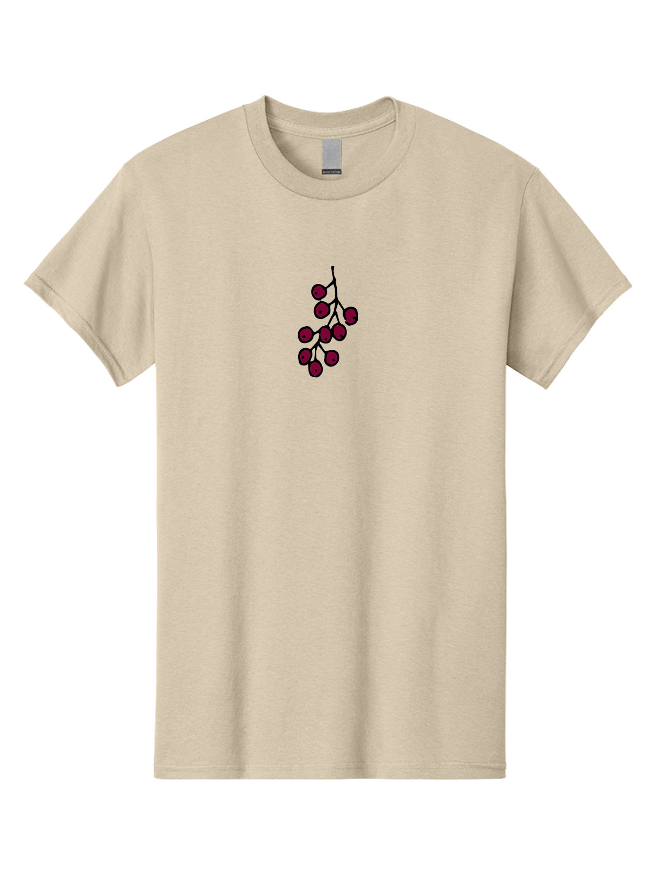 Berries Men'S Graphic Tee, 100% Cotton, Comfortable Casual Summer Wear, Machine Washable, Cluster Of Red Berries, Dark Red Color, Simple Design, Minimalist Illustration, Fruit Branch, Autumn Theme -  Aaa754 27