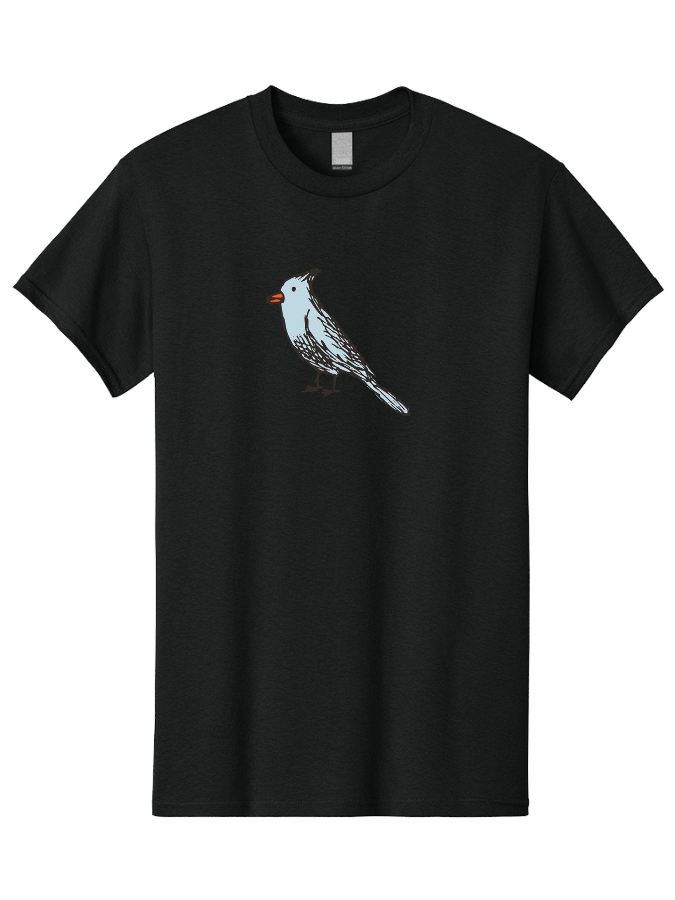 Bird-1 Men'S Graphic Tee, 100% Cotton, Comfortable Casual Summer Wear, Machine Washable, Cartoon Bird, Simple Drawing, White Bird, Black Feathers, Orange Beak, Childish Art, Minimalist Design, Stylized Illustration, Simple Shapes, Cute Bird -  Aaa755 5