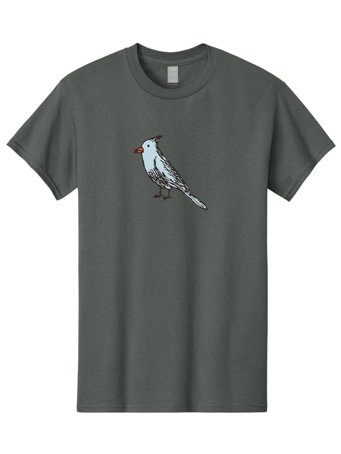Bird-1 Men'S Graphic Tee, 100% Cotton, Comfortable Casual Summer Wear, Machine Washable, Cartoon Bird, Simple Drawing, White Bird, Black Feathers, Orange Beak, Childish Art, Minimalist Design, Stylized Illustration, Simple Shapes, Cute Bird -  Aaa755 6