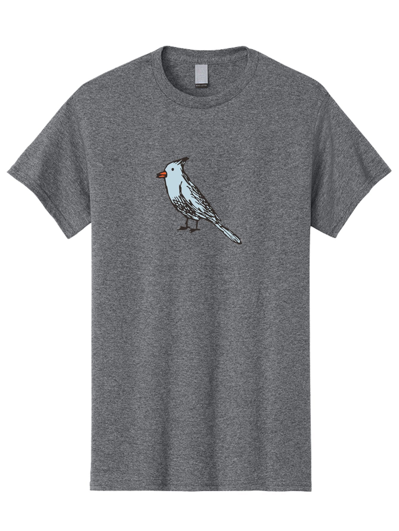 Bird-1 Men'S Graphic Tee, 100% Cotton, Comfortable Casual Summer Wear, Machine Washable, Cartoon Bird, Simple Drawing, White Bird, Black Feathers, Orange Beak, Childish Art, Minimalist Design, Stylized Illustration, Simple Shapes, Cute Bird -  Aaa755 14