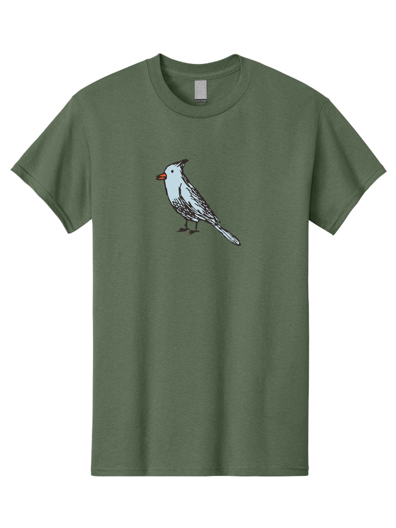 Bird-1 Men'S Graphic Tee, 100% Cotton, Comfortable Casual Summer Wear, Machine Washable, Cartoon Bird, Simple Drawing, White Bird, Black Feathers, Orange Beak, Childish Art, Minimalist Design, Stylized Illustration, Simple Shapes, Cute Bird -  Aaa755 12