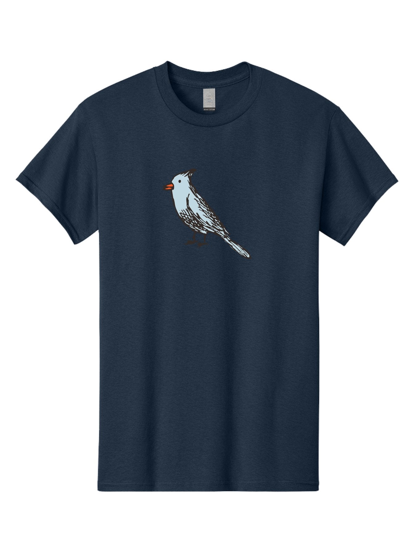 Bird-1 Men'S Graphic Tee, 100% Cotton, Comfortable Casual Summer Wear, Machine Washable, Cartoon Bird, Simple Drawing, White Bird, Black Feathers, Orange Beak, Childish Art, Minimalist Design, Stylized Illustration, Simple Shapes, Cute Bird -  Aaa755 15