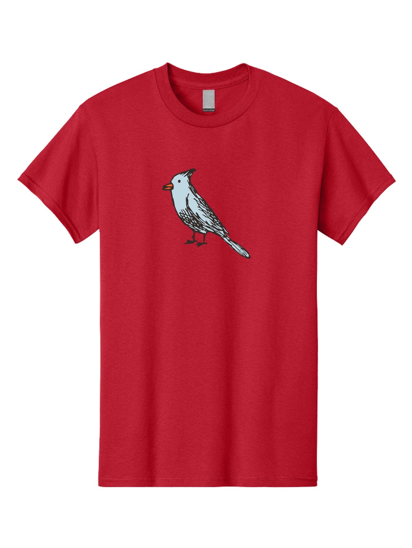 Bird-1 Men'S Graphic Tee, 100% Cotton, Comfortable Casual Summer Wear, Machine Washable, Cartoon Bird, Simple Drawing, White Bird, Black Feathers, Orange Beak, Childish Art, Minimalist Design, Stylized Illustration, Simple Shapes, Cute Bird -  Aaa755 10