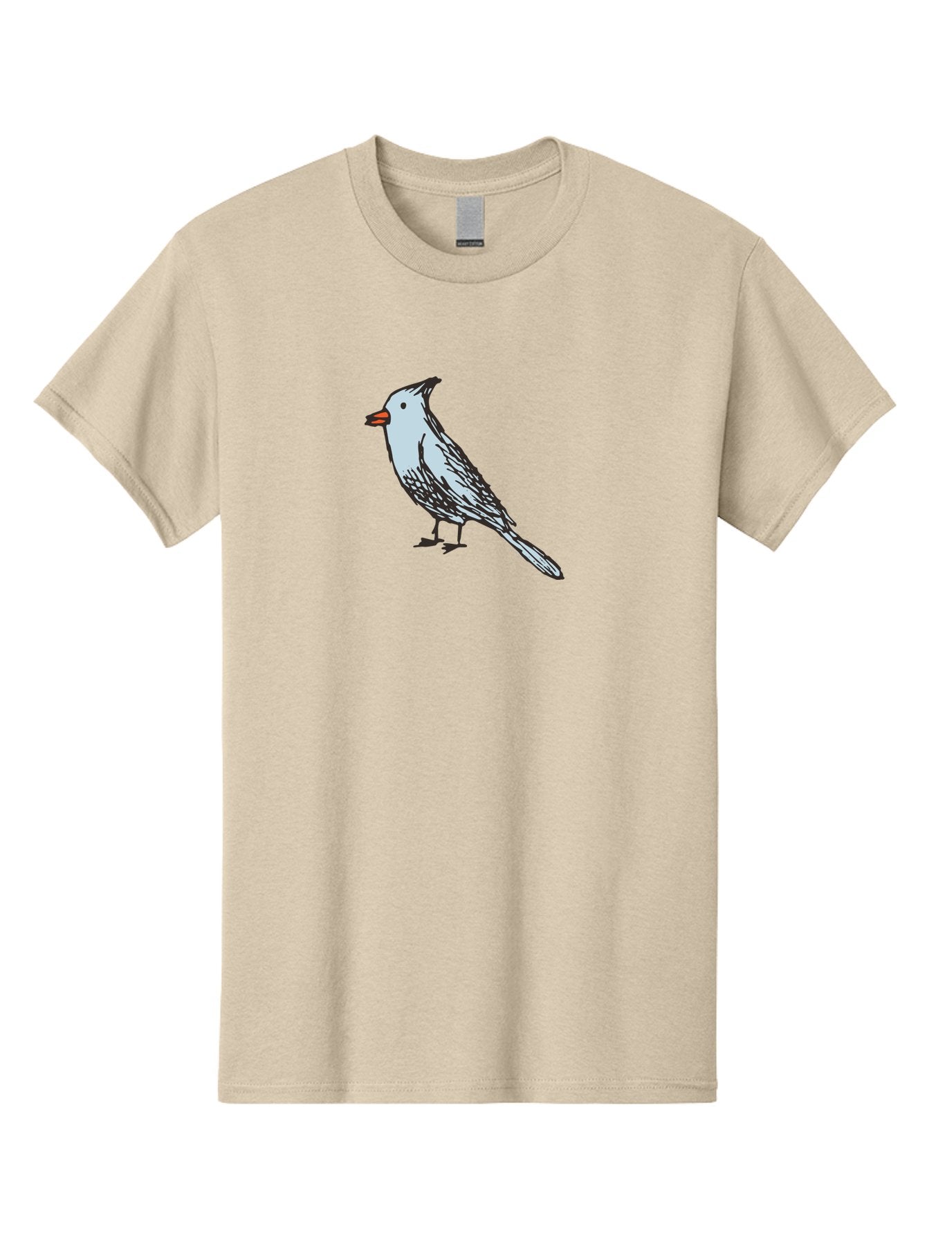Bird-1 Men'S Graphic Tee, 100% Cotton, Comfortable Casual Summer Wear, Machine Washable, Cartoon Bird, Simple Drawing, White Bird, Black Feathers, Orange Beak, Childish Art, Minimalist Design, Stylized Illustration, Simple Shapes, Cute Bird -  Aaa755 11