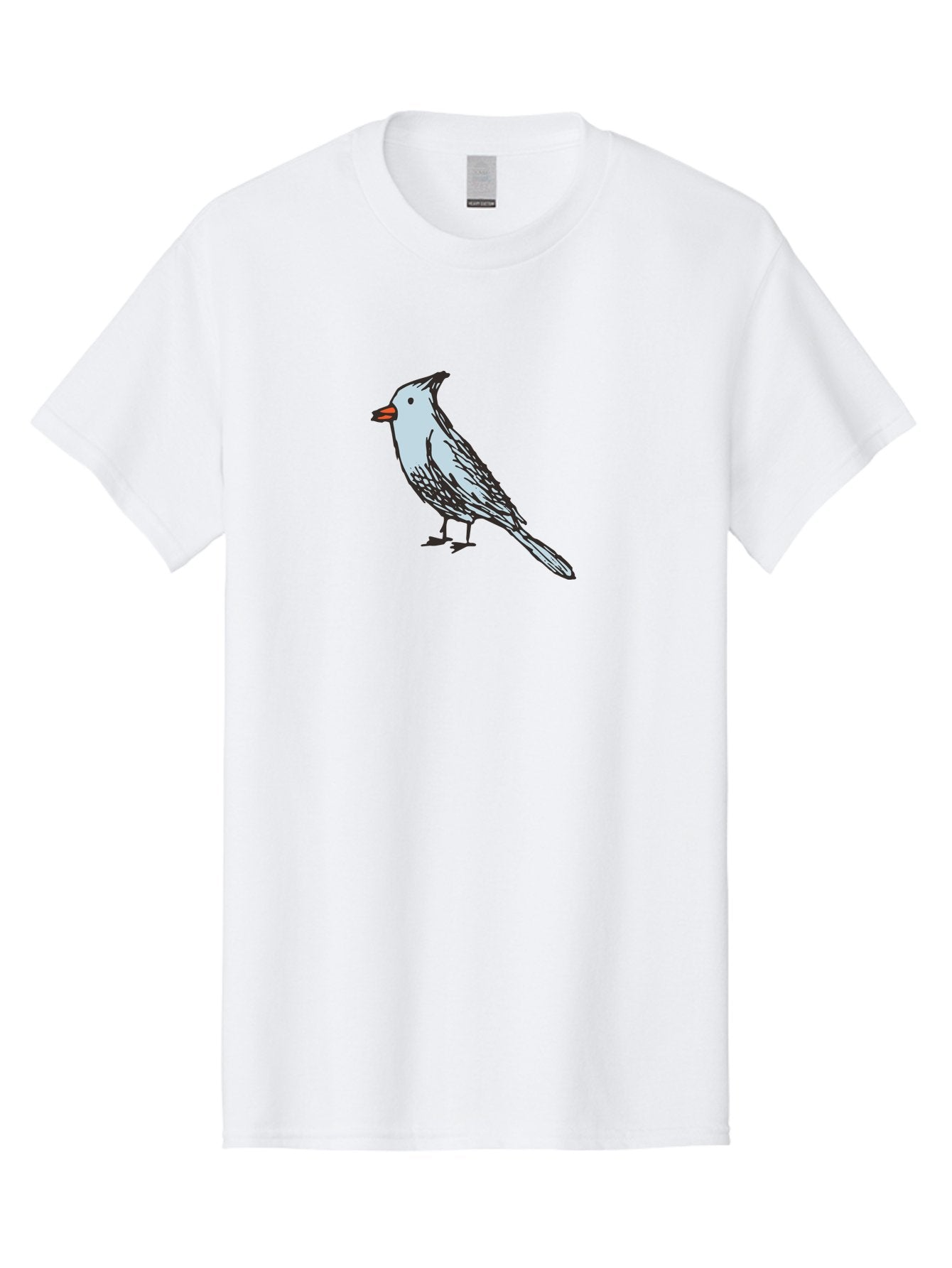 Bird-1 Men'S Graphic Tee, 100% Cotton, Comfortable Casual Summer Wear, Machine Washable, Cartoon Bird, Simple Drawing, White Bird, Black Feathers, Orange Beak, Childish Art, Minimalist Design, Stylized Illustration, Simple Shapes, Cute Bird -  Aaa755 4