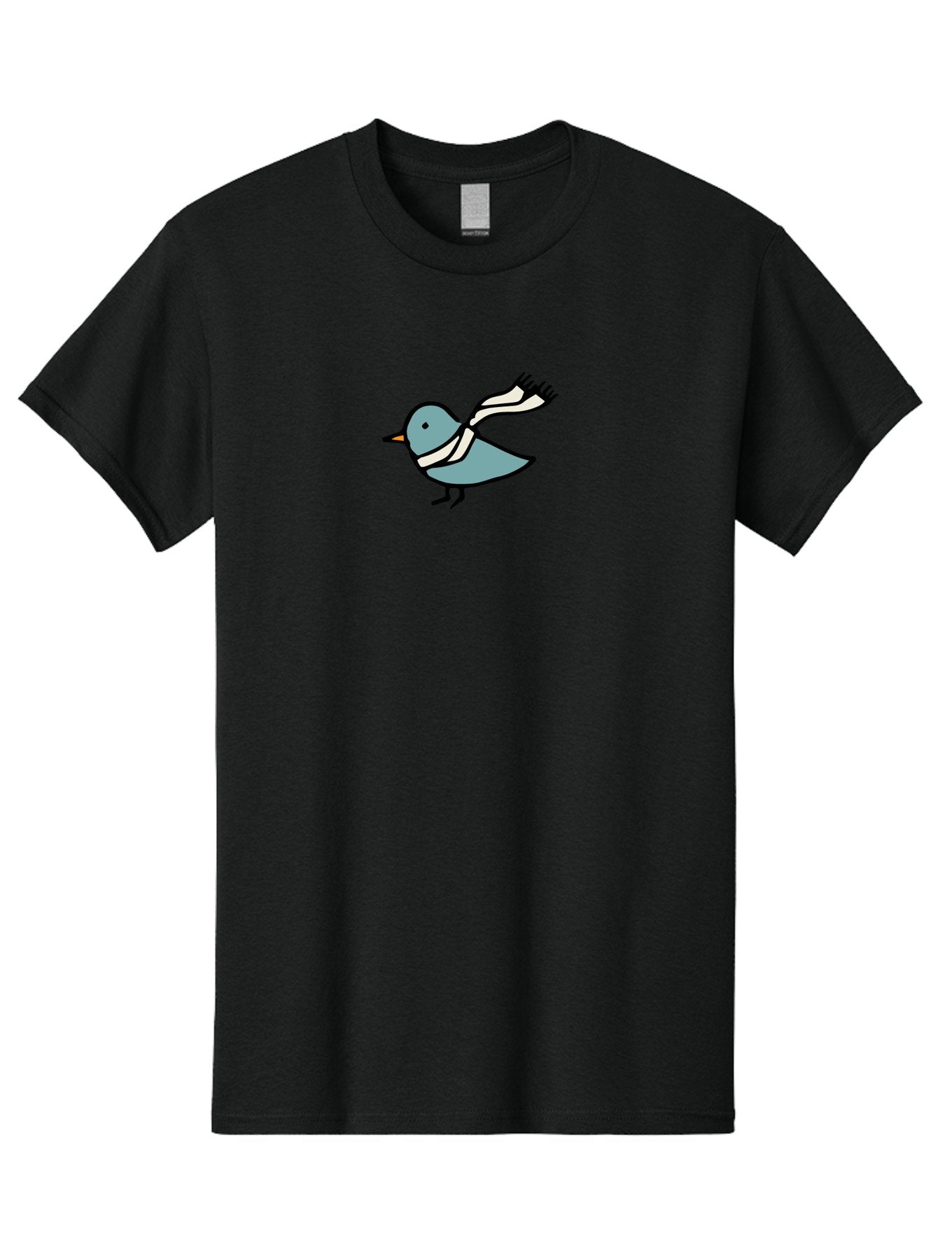 Bird-In-Scarf Men'S Graphic Tee, 100% Cotton, Comfortable Casual Summer Wear, Machine Washable, Cartoon Bird, Bird Wearing Scarf, Winter Bird, Bird In Flight, Blue Bird, Bird Illustration, Simple Design, Whimsical Art, Minimalist Style, -  Aaa756 9