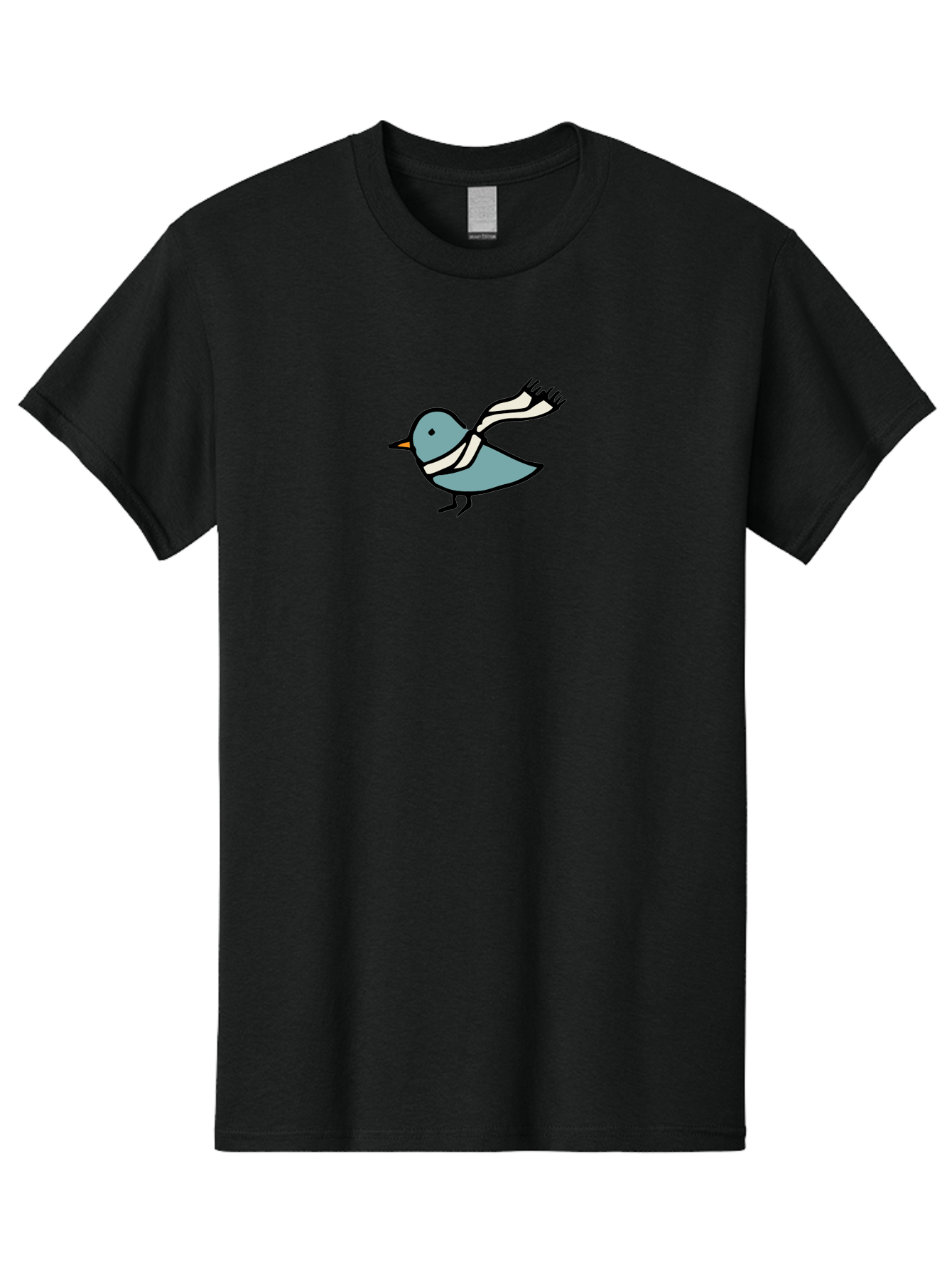 Bird-In-Scarf Men'S Graphic Tee, 100% Cotton, Comfortable Casual Summer Wear, Machine Washable, Cartoon Bird, Bird Wearing Scarf, Winter Bird, Bird In Flight, Blue Bird, Bird Illustration, Simple Design, Whimsical Art, Minimalist Style, -  Aaa756