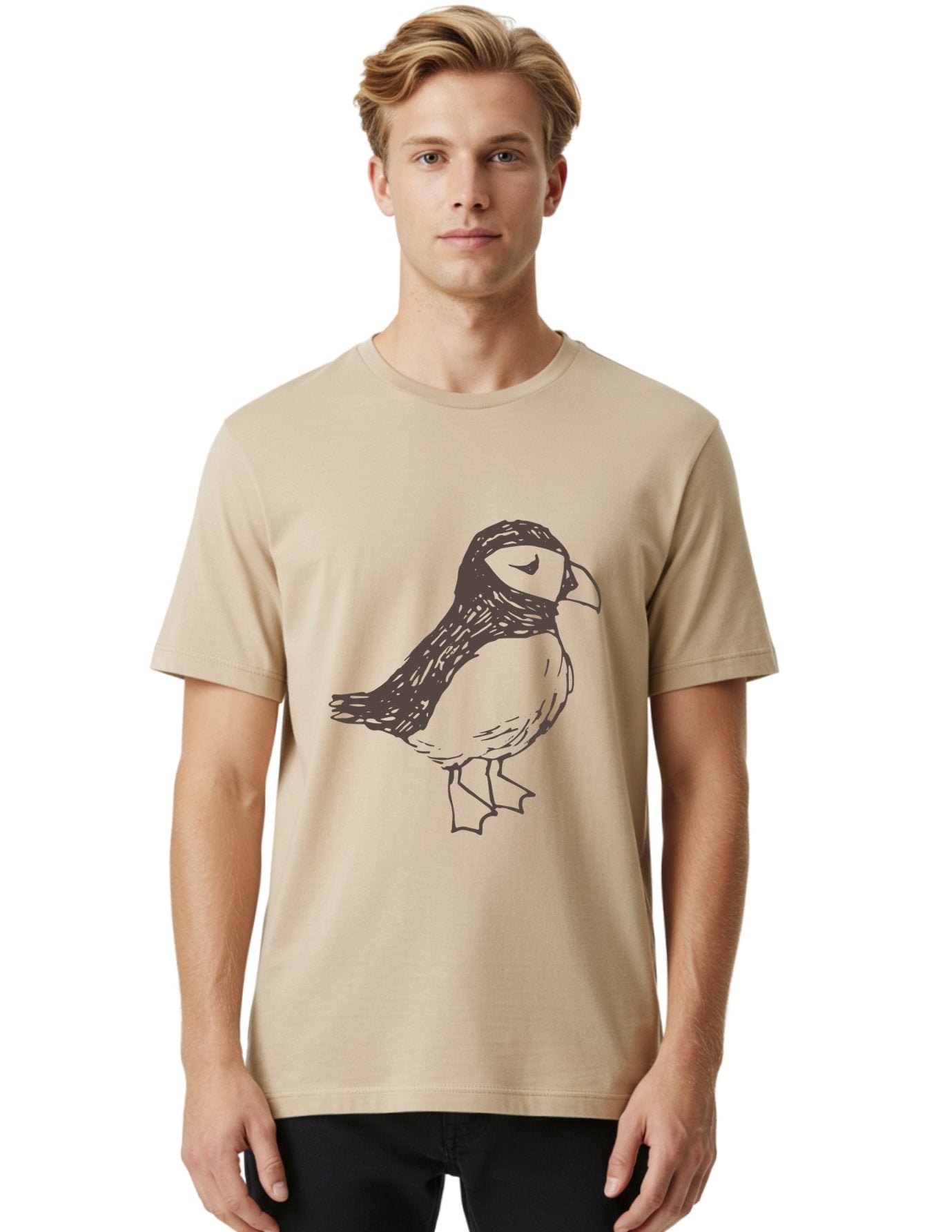 Bird Men'S Graphic Tee, 100% Cotton, Comfortable Casual Summer Wear, Machine Washable, Sketch Of Bird, Bird Drawing, Simple Art, Minimalist Design, Bird Species, Wildlife Illustration, Birdwatching, Nature Art -  Aaa757 26
