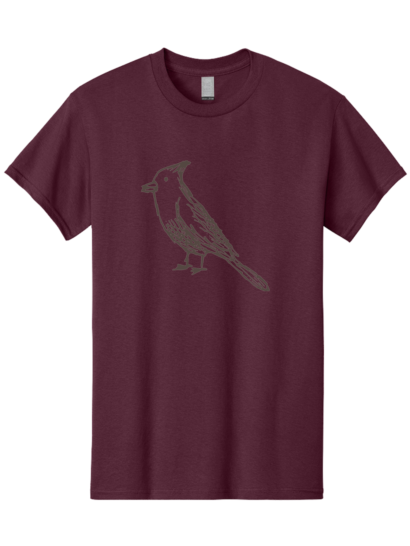 Black-Bird Men'S Graphic Tee, 100% Cotton, Comfortable Casual Summer Wear, Machine Washable, Simple Line Drawing, Bird Silhouette, Wildlife Art, Minimalist Design, Feathered Friend, Songbird -  Aaa758