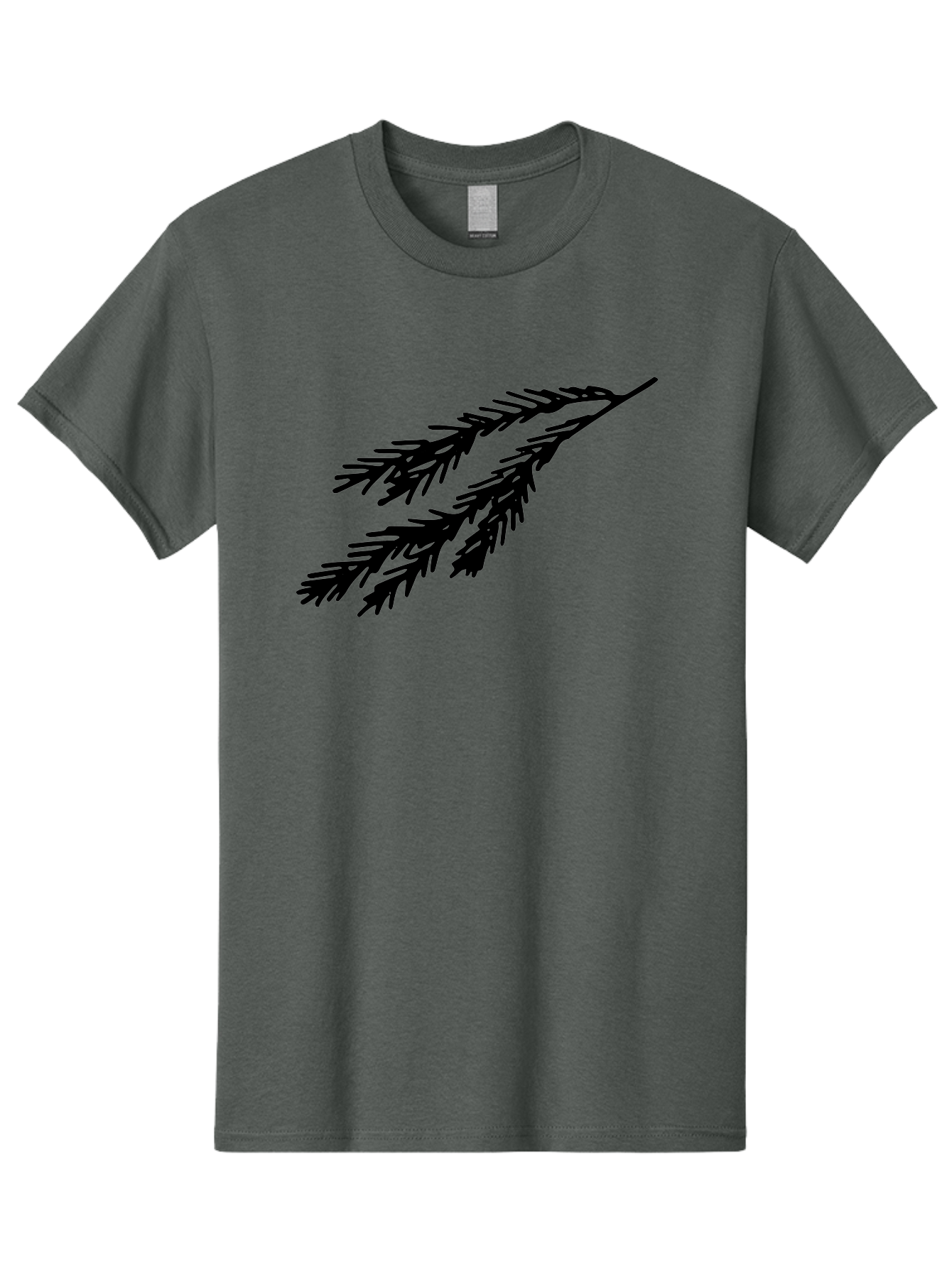 Black-Branches Men'S Graphic Tee, 100% Cotton, Comfortable Casual Summer Wear, Machine Washable, Fir Branch Silhouette, Black Fir Branch, Simple Design, Minimalist Art, Evergreen Branch, Botanical Illustration, Graphic Design Element -  Aaa759 3