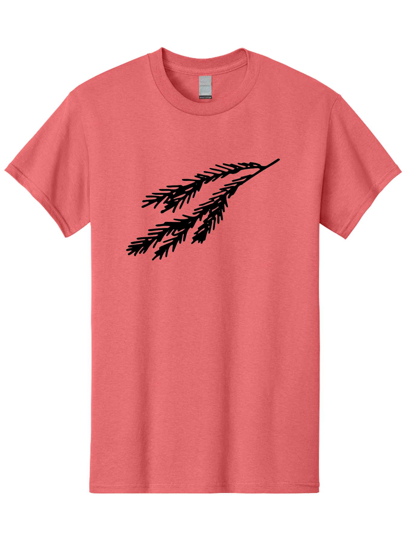 Black-Branches Men'S Graphic Tee, 100% Cotton, Comfortable Casual Summer Wear, Machine Washable, Fir Branch Silhouette, Black Fir Branch, Simple Design, Minimalist Art, Evergreen Branch, Botanical Illustration, Graphic Design Element -  Aaa759 5