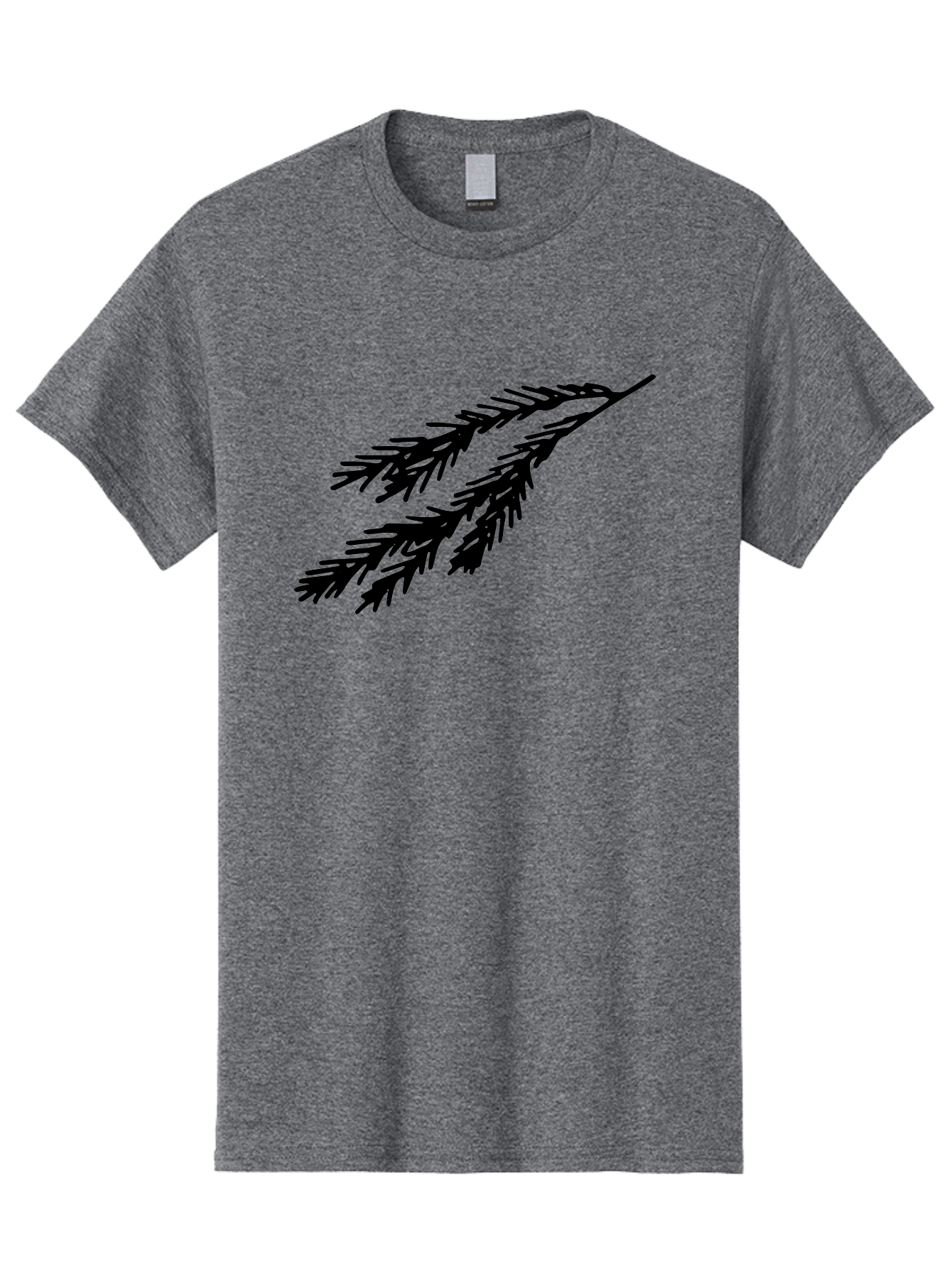 Black-Branches Men'S Graphic Tee, 100% Cotton, Comfortable Casual Summer Wear, Machine Washable, Fir Branch Silhouette, Black Fir Branch, Simple Design, Minimalist Art, Evergreen Branch, Botanical Illustration, Graphic Design Element -  Aaa759 9