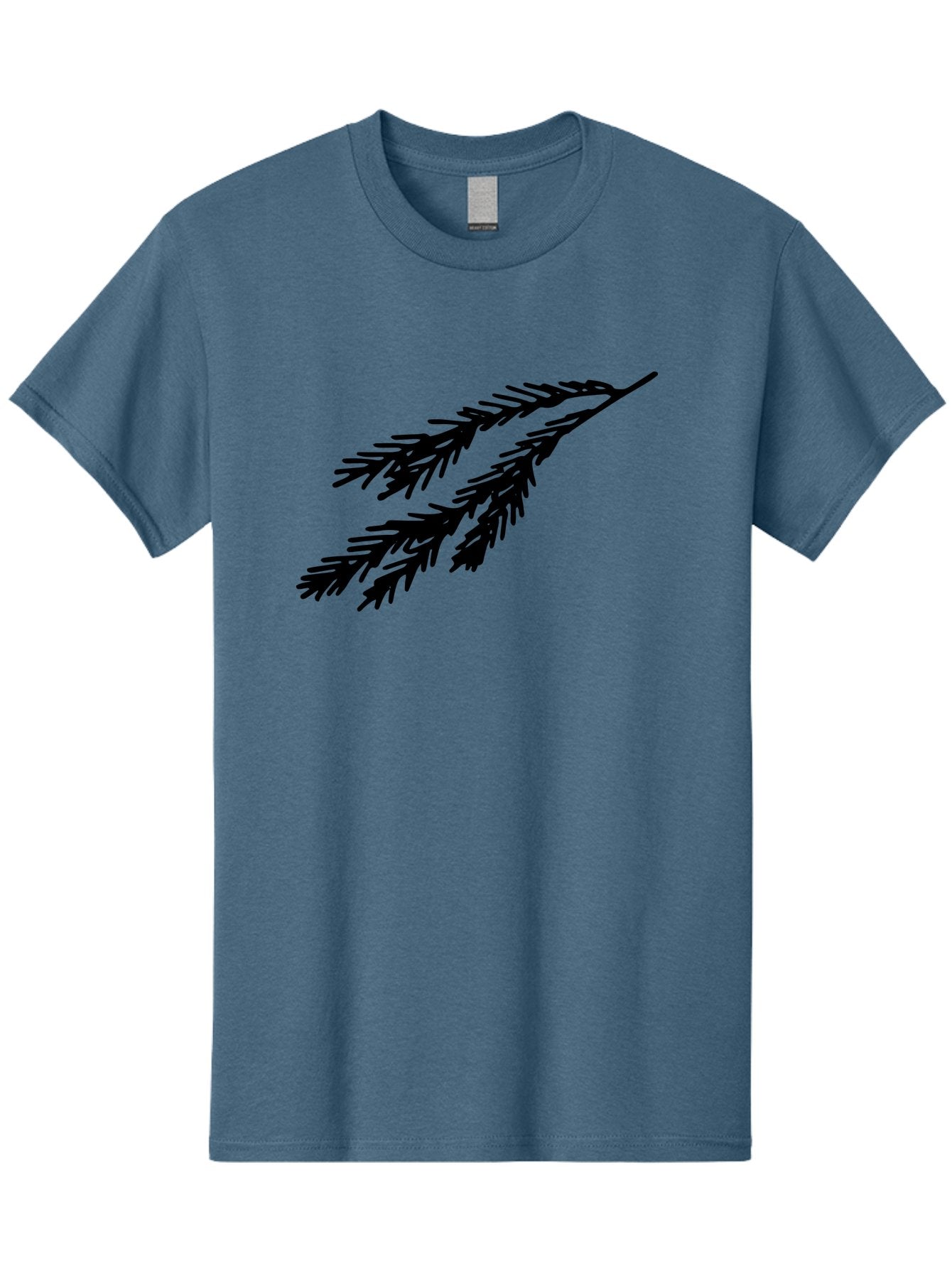 Black-Branches Men'S Graphic Tee, 100% Cotton, Comfortable Casual Summer Wear, Machine Washable, Fir Branch Silhouette, Black Fir Branch, Simple Design, Minimalist Art, Evergreen Branch, Botanical Illustration, Graphic Design Element -  Aaa759 10