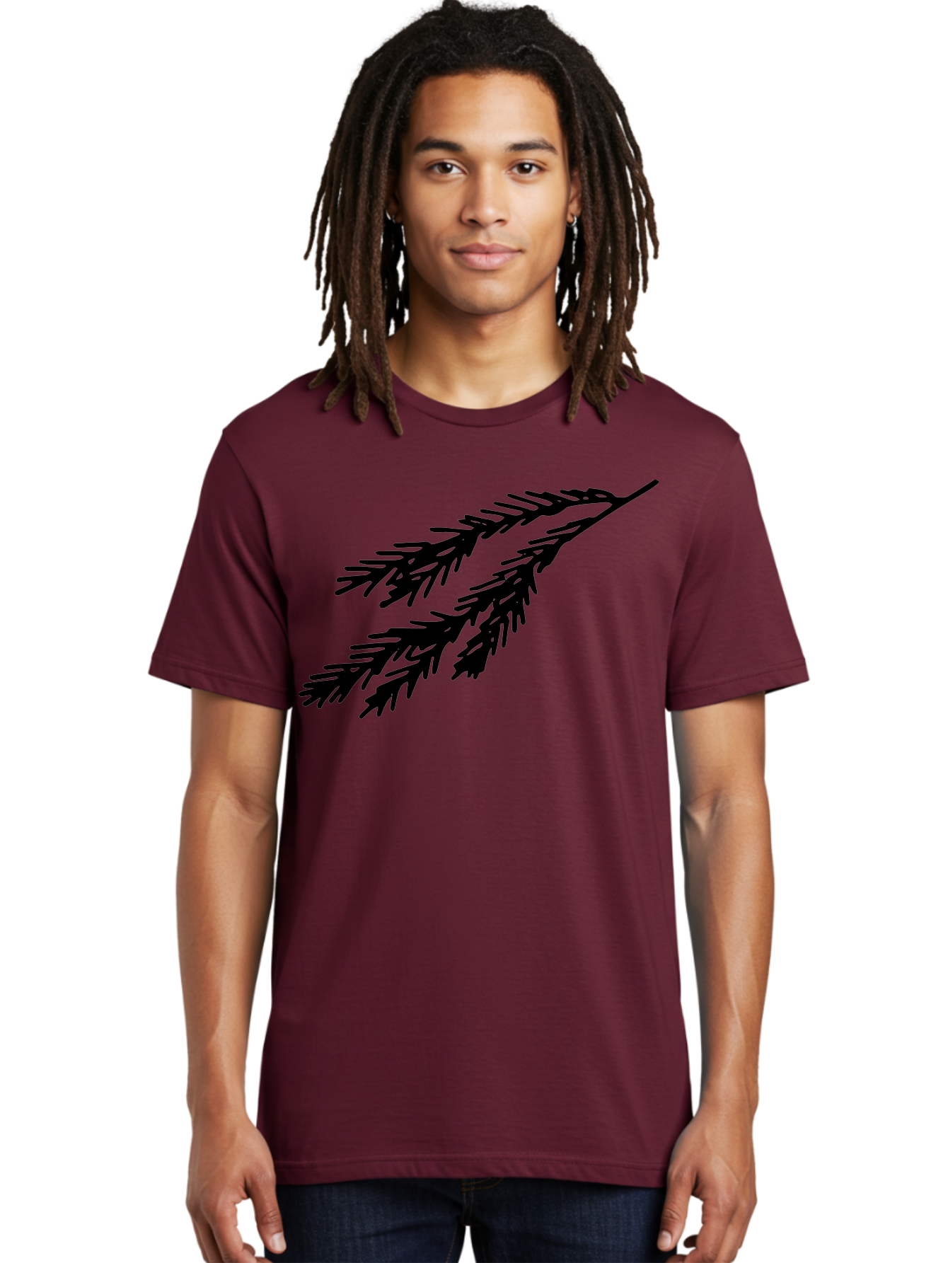Black-Branches Men'S Graphic Tee, 100% Cotton, Comfortable Casual Summer Wear, Machine Washable, Fir Branch Silhouette, Black Fir Branch, Simple Design, Minimalist Art, Evergreen Branch, Botanical Illustration, Graphic Design Element -  Aaa759 14