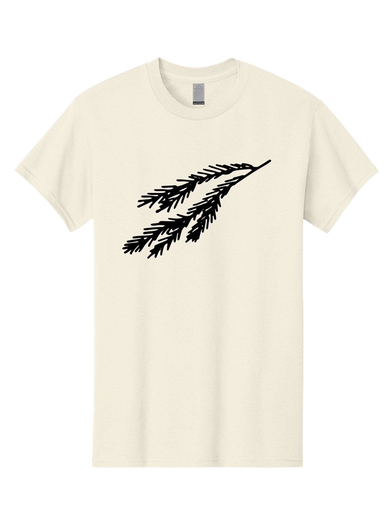 Black-Branches Men'S Graphic Tee, 100% Cotton, Comfortable Casual Summer Wear, Machine Washable, Fir Branch Silhouette, Black Fir Branch, Simple Design, Minimalist Art, Evergreen Branch, Botanical Illustration, Graphic Design Element -  Aaa759 9