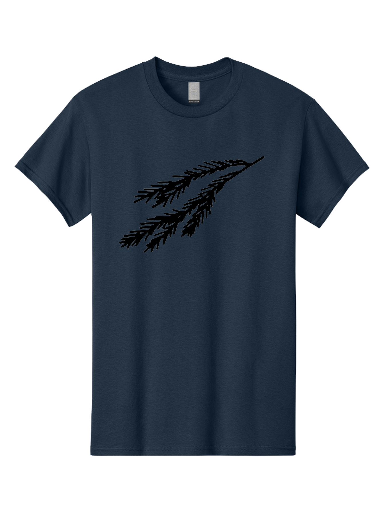 Black-Branches Men'S Graphic Tee, 100% Cotton, Comfortable Casual Summer Wear, Machine Washable, Fir Branch Silhouette, Black Fir Branch, Simple Design, Minimalist Art, Evergreen Branch, Botanical Illustration, Graphic Design Element -  Aaa759 19