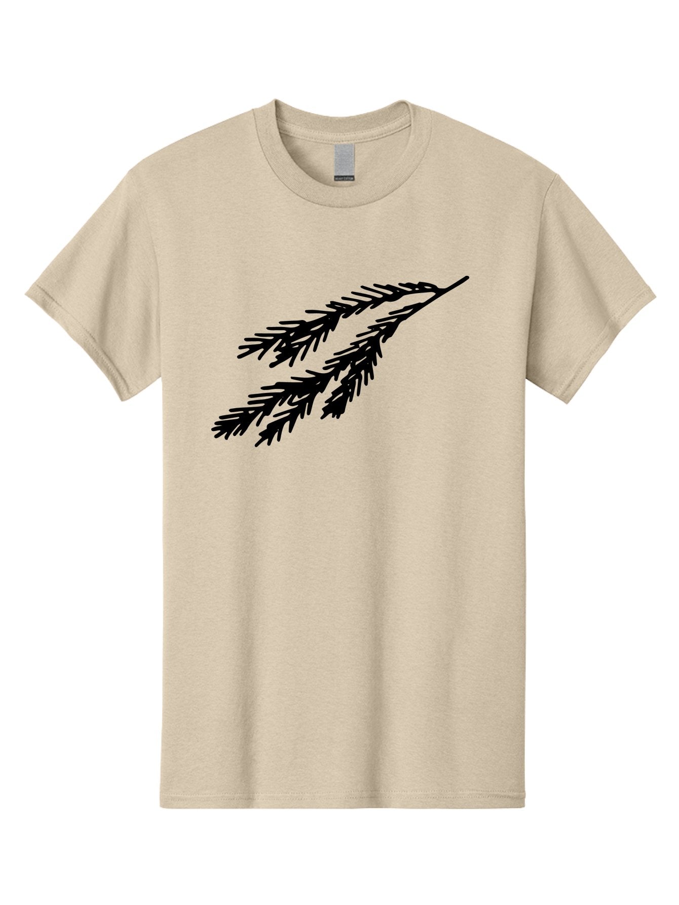 Black-Branches Men'S Graphic Tee, 100% Cotton, Comfortable Casual Summer Wear, Machine Washable, Fir Branch Silhouette, Black Fir Branch, Simple Design, Minimalist Art, Evergreen Branch, Botanical Illustration, Graphic Design Element -  Aaa759 6