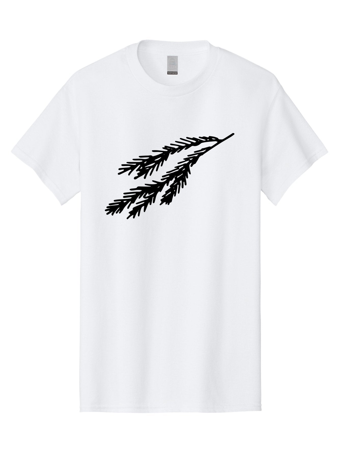 Black-Branches Men'S Graphic Tee, 100% Cotton, Comfortable Casual Summer Wear, Machine Washable, Fir Branch Silhouette, Black Fir Branch, Simple Design, Minimalist Art, Evergreen Branch, Botanical Illustration, Graphic Design Element -  Aaa759 11