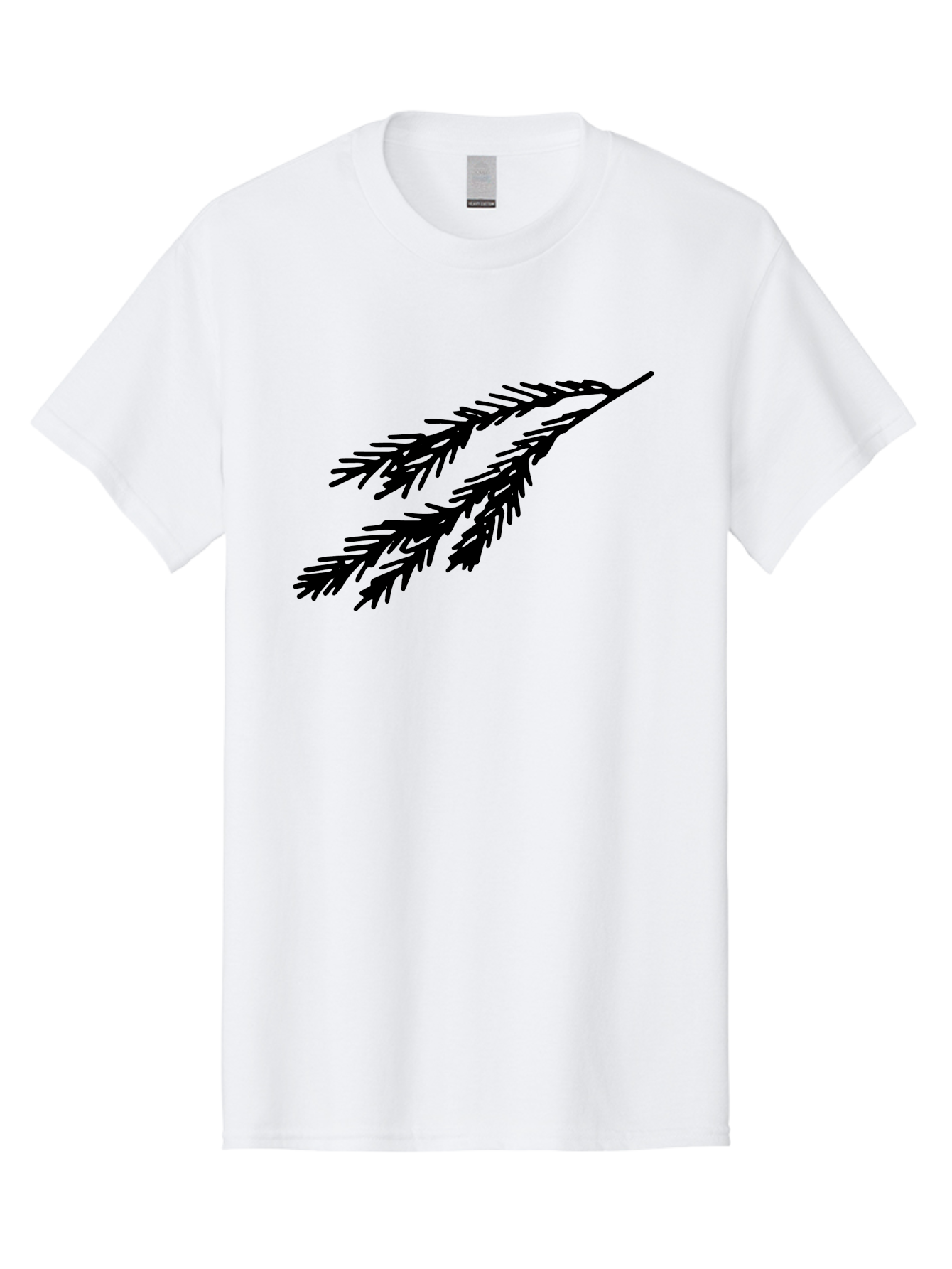 Black-Branches Men'S Graphic Tee, 100% Cotton, Comfortable Casual Summer Wear, Machine Washable, Fir Branch Silhouette, Black Fir Branch, Simple Design, Minimalist Art, Evergreen Branch, Botanical Illustration, Graphic Design Element -  Aaa759 29