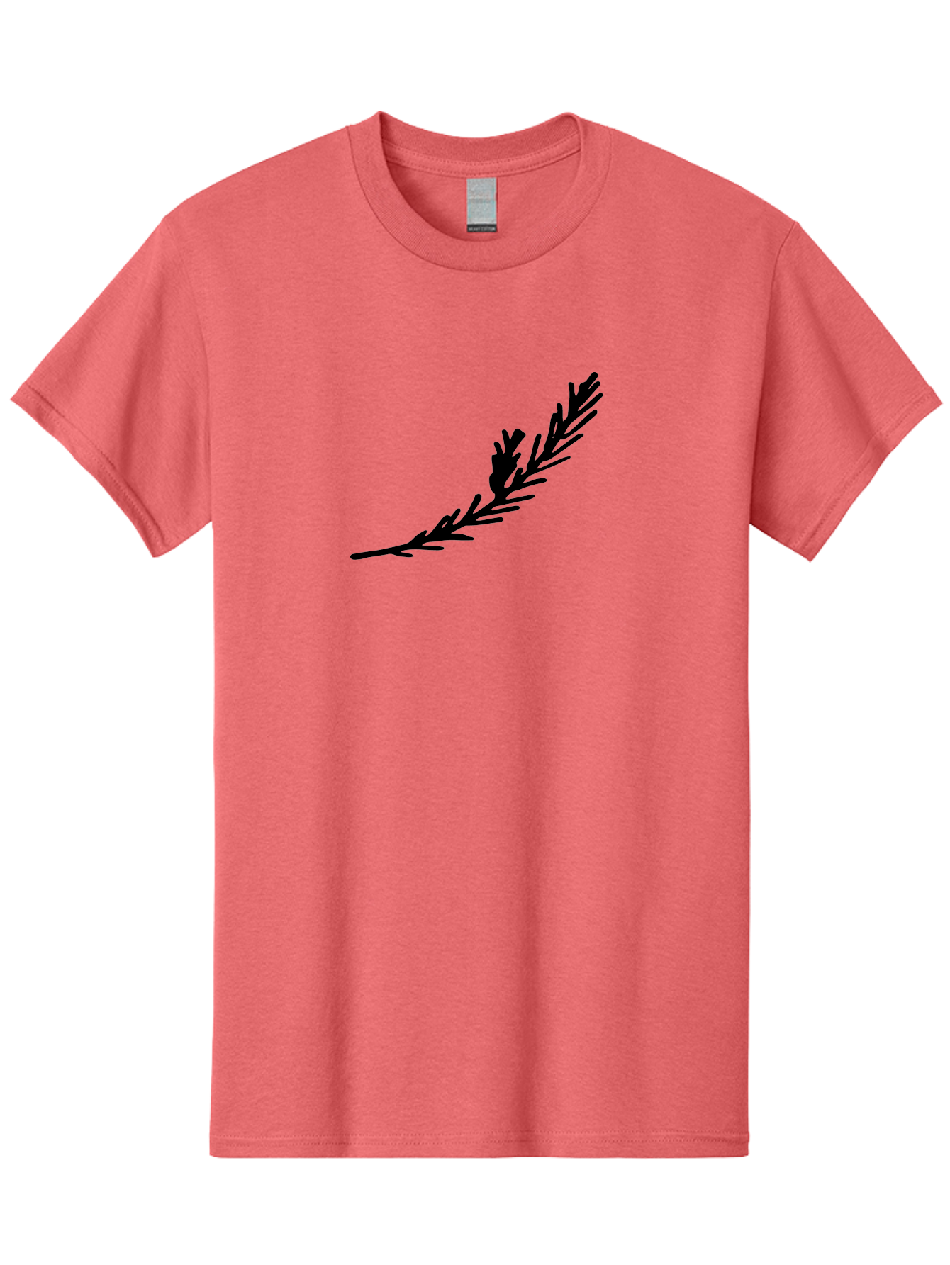 Black-Twig-Silhouette Men'S Graphic Tee, 100% Cotton, Comfortable Casual Summer Wear, Machine Washable, Pine Needles Silhouette, Minimalist Design, Simple Graphics, Sprig Of Pine, Black On Green, Foliage Icon, Nature Symbol -  Aaa766 5