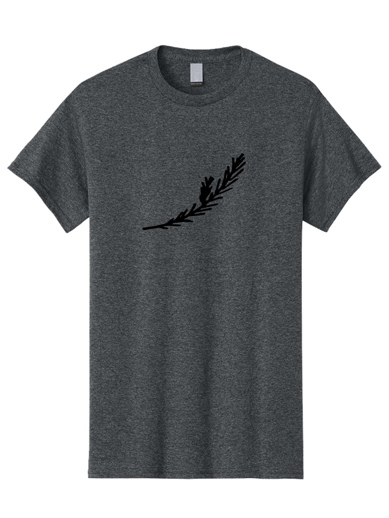 Black-Twig-Silhouette Men'S Graphic Tee, 100% Cotton, Comfortable Casual Summer Wear, Machine Washable, Pine Needles Silhouette, Minimalist Design, Simple Graphics, Sprig Of Pine, Black On Green, Foliage Icon, Nature Symbol -  Aaa766 3