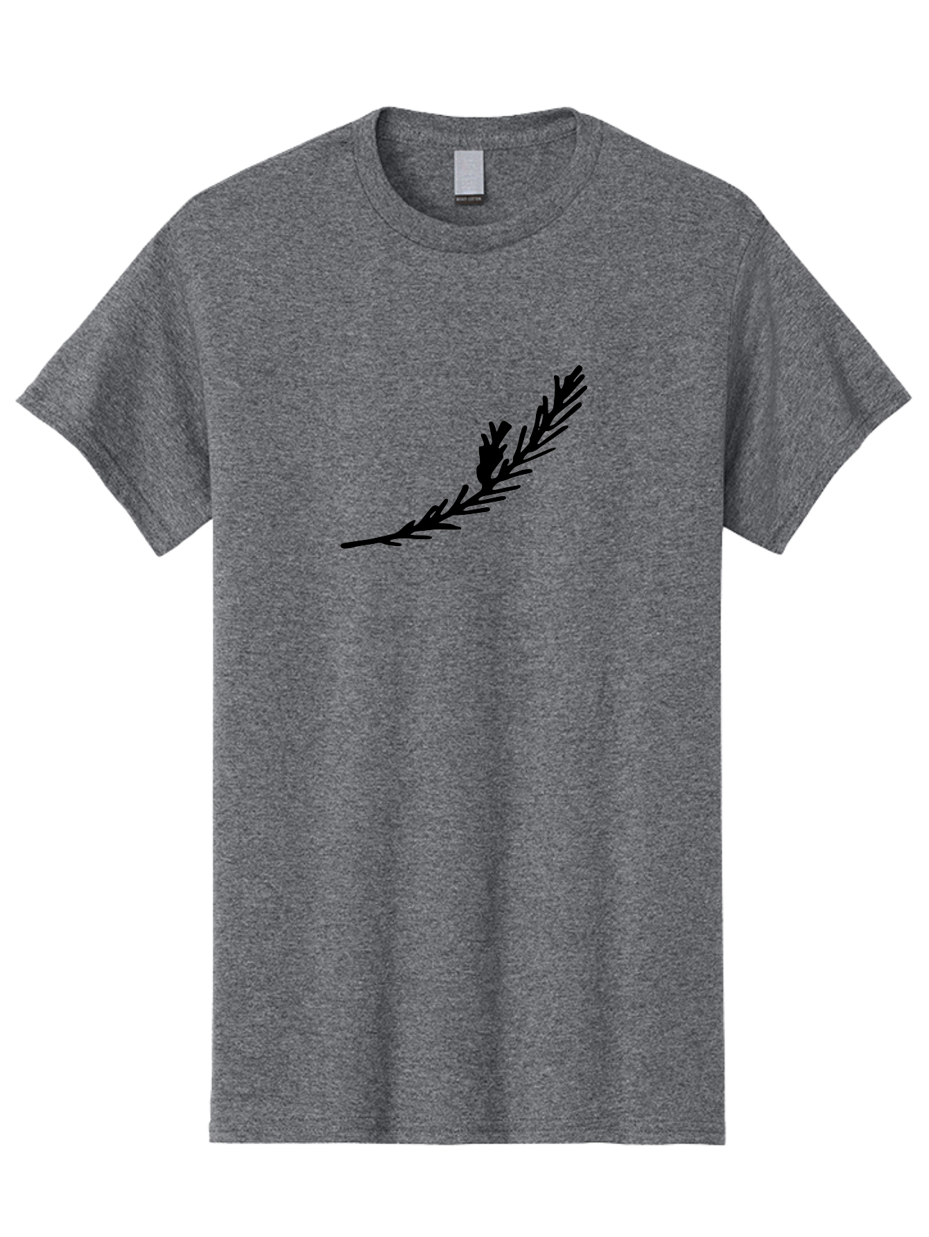 Black-Twig-Silhouette Men'S Graphic Tee, 100% Cotton, Comfortable Casual Summer Wear, Machine Washable, Pine Needles Silhouette, Minimalist Design, Simple Graphics, Sprig Of Pine, Black On Green, Foliage Icon, Nature Symbol -  Aaa766 9