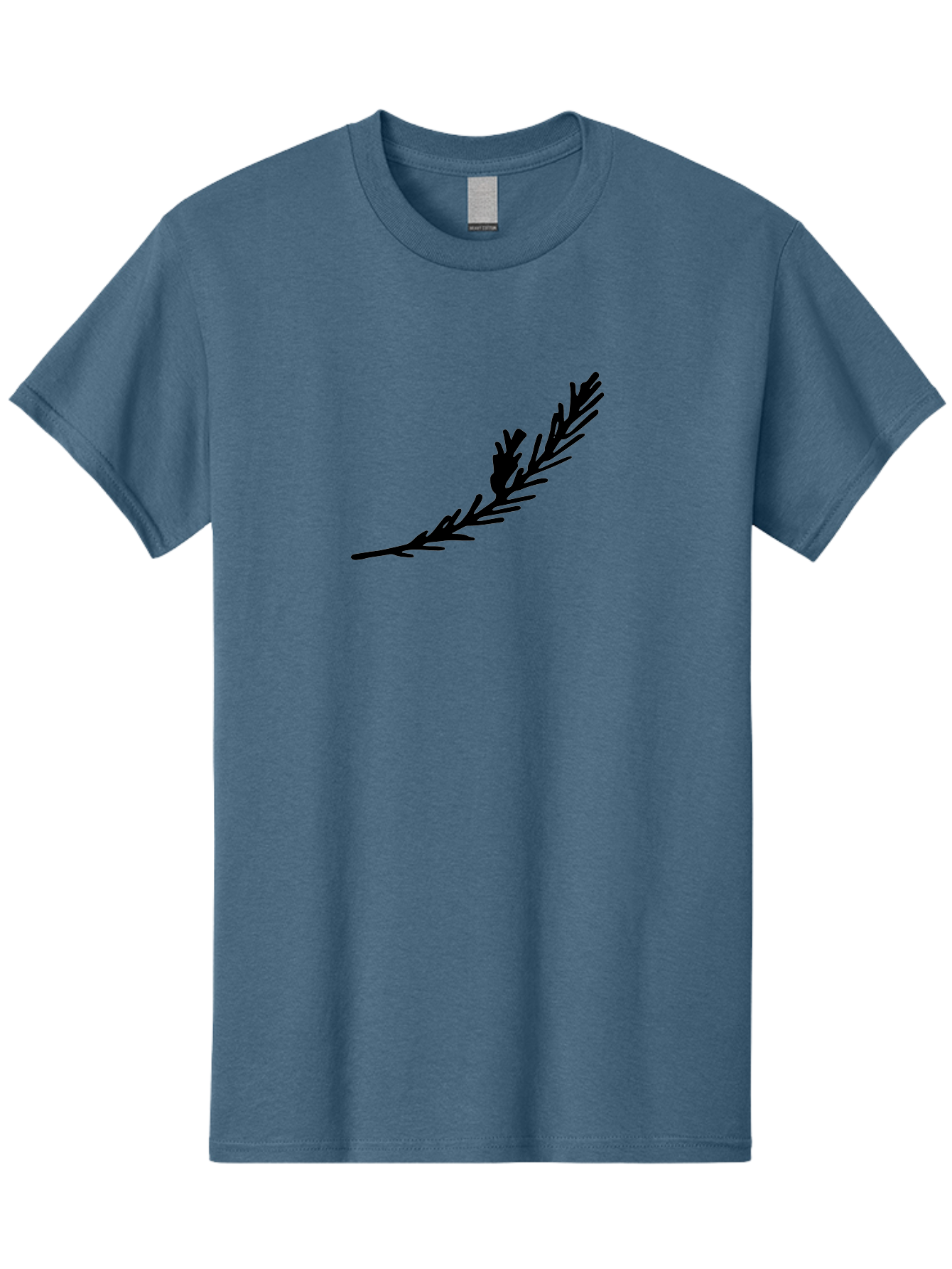 Black-Twig-Silhouette Men'S Graphic Tee, 100% Cotton, Comfortable Casual Summer Wear, Machine Washable, Pine Needles Silhouette, Minimalist Design, Simple Graphics, Sprig Of Pine, Black On Green, Foliage Icon, Nature Symbol -  Aaa766 11