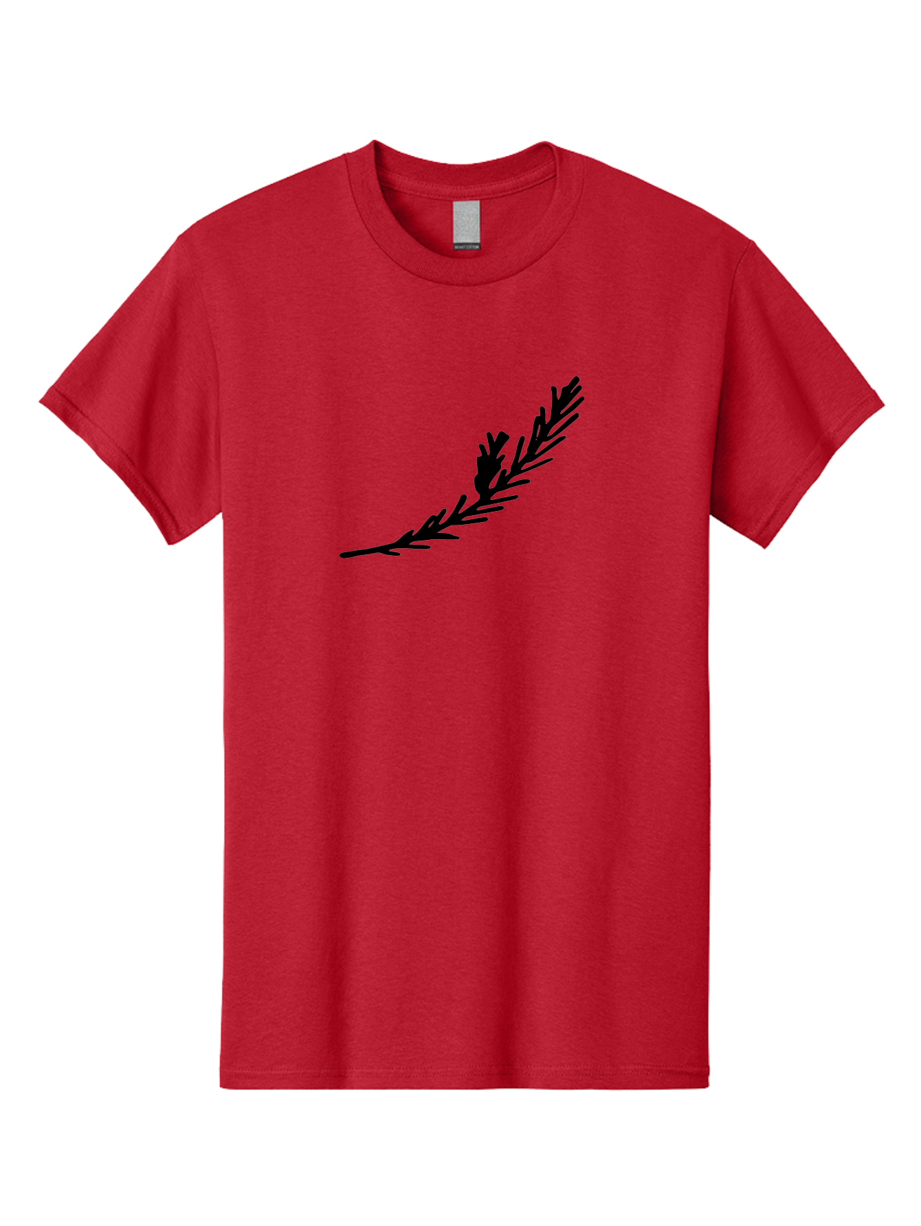 Black-Twig-Silhouette Men'S Graphic Tee, 100% Cotton, Comfortable Casual Summer Wear, Machine Washable, Pine Needles Silhouette, Minimalist Design, Simple Graphics, Sprig Of Pine, Black On Green, Foliage Icon, Nature Symbol -  Aaa766 23