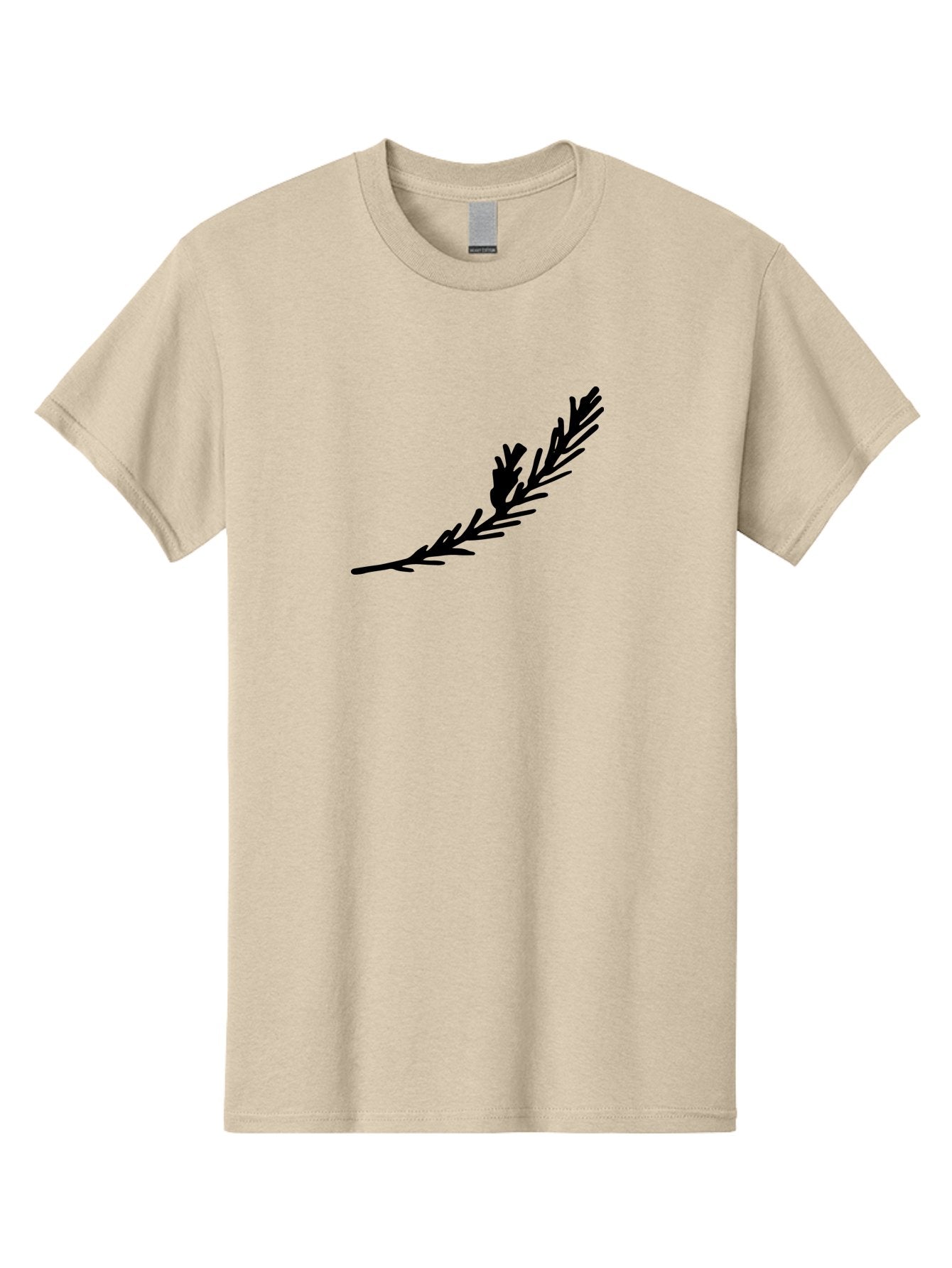 Black-Twig-Silhouette Men'S Graphic Tee, 100% Cotton, Comfortable Casual Summer Wear, Machine Washable, Pine Needles Silhouette, Minimalist Design, Simple Graphics, Sprig Of Pine, Black On Green, Foliage Icon, Nature Symbol -  Aaa766 9