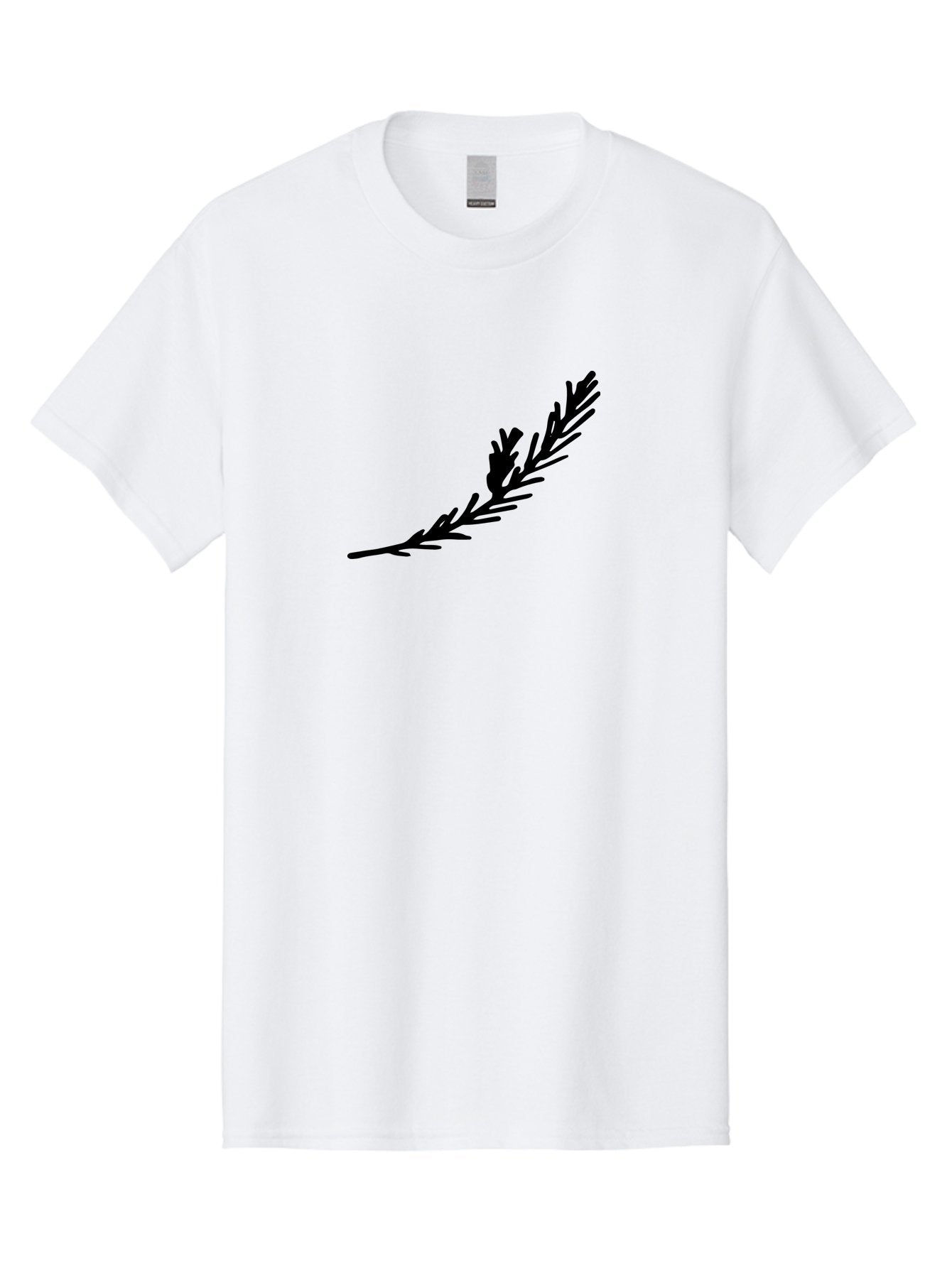 Black-Twig-Silhouette Men'S Graphic Tee, 100% Cotton, Comfortable Casual Summer Wear, Machine Washable, Pine Needles Silhouette, Minimalist Design, Simple Graphics, Sprig Of Pine, Black On Green, Foliage Icon, Nature Symbol -  Aaa766 5