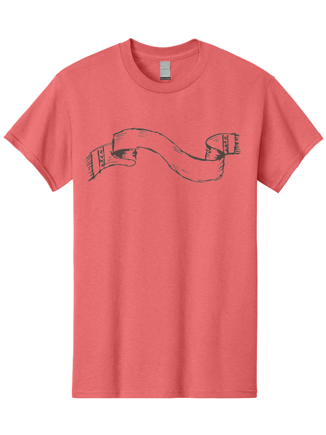 Blank-Ribbon-Banner Men'S Graphic Tee, 100% Cotton, Comfortable Casual Summer Wear, Machine Washable, Ribbon Banner, Graphic Design Element, Decorative Curve, Flowing Ribbon, Elegant Design, Creative Graphics, Illustration Art, -  Aaa768 5