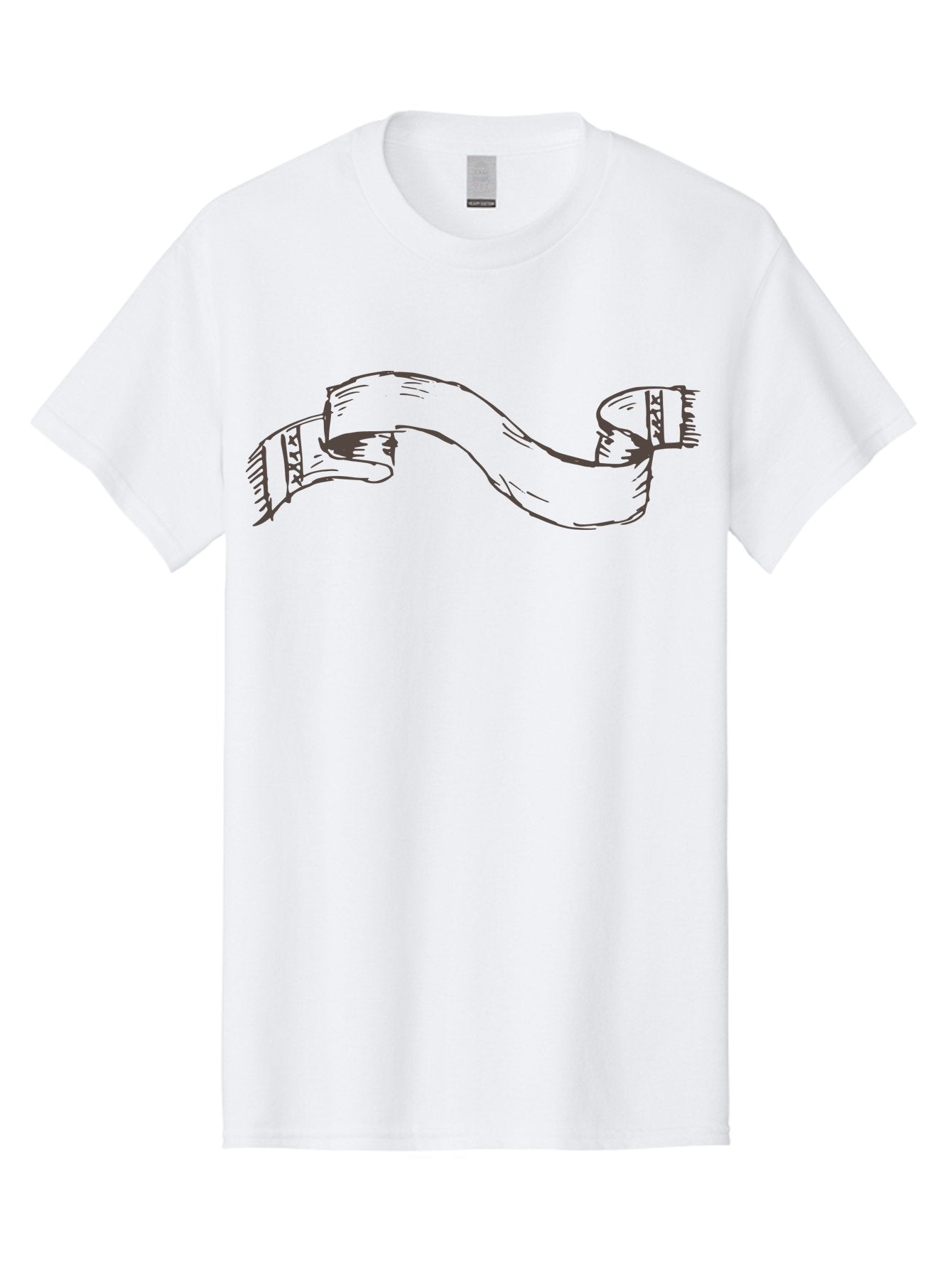 Blank-Ribbon-Banner Men'S Graphic Tee, 100% Cotton, Comfortable Casual Summer Wear, Machine Washable, Ribbon Banner, Graphic Design Element, Decorative Curve, Flowing Ribbon, Elegant Design, Creative Graphics, Illustration Art, -  Aaa768 4