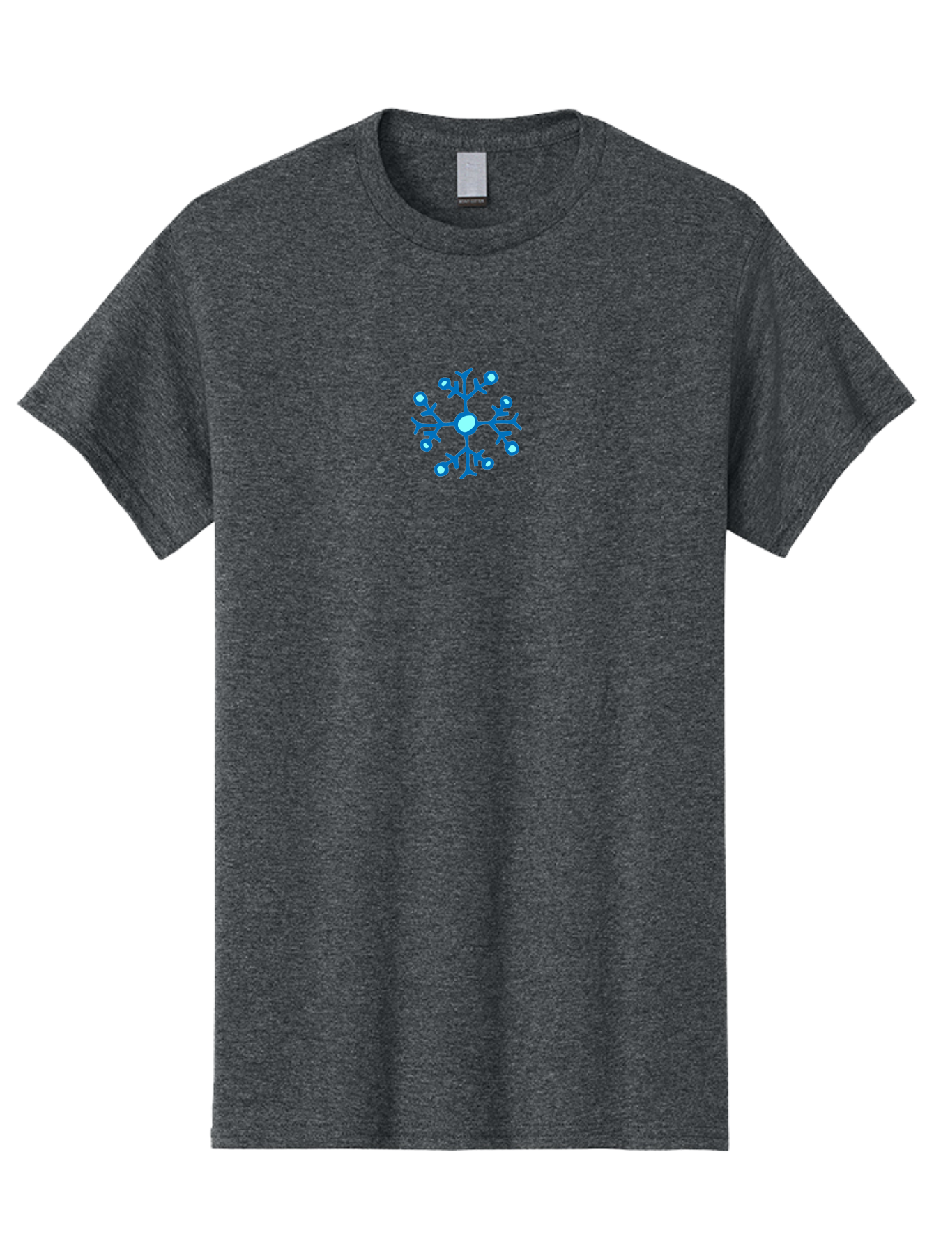 Blue-Snowflake Men'S Graphic Tee, 100% Cotton, Comfortable Casual Summer Wear, Machine Washable, Blue Snowflake, Winter Wonderland, Frosty Design, Icy Pattern, Delicate Flakes, Snow Crystal, Seasonal Decoration, Frozen Beauty, Winter Theme -  Aaa769