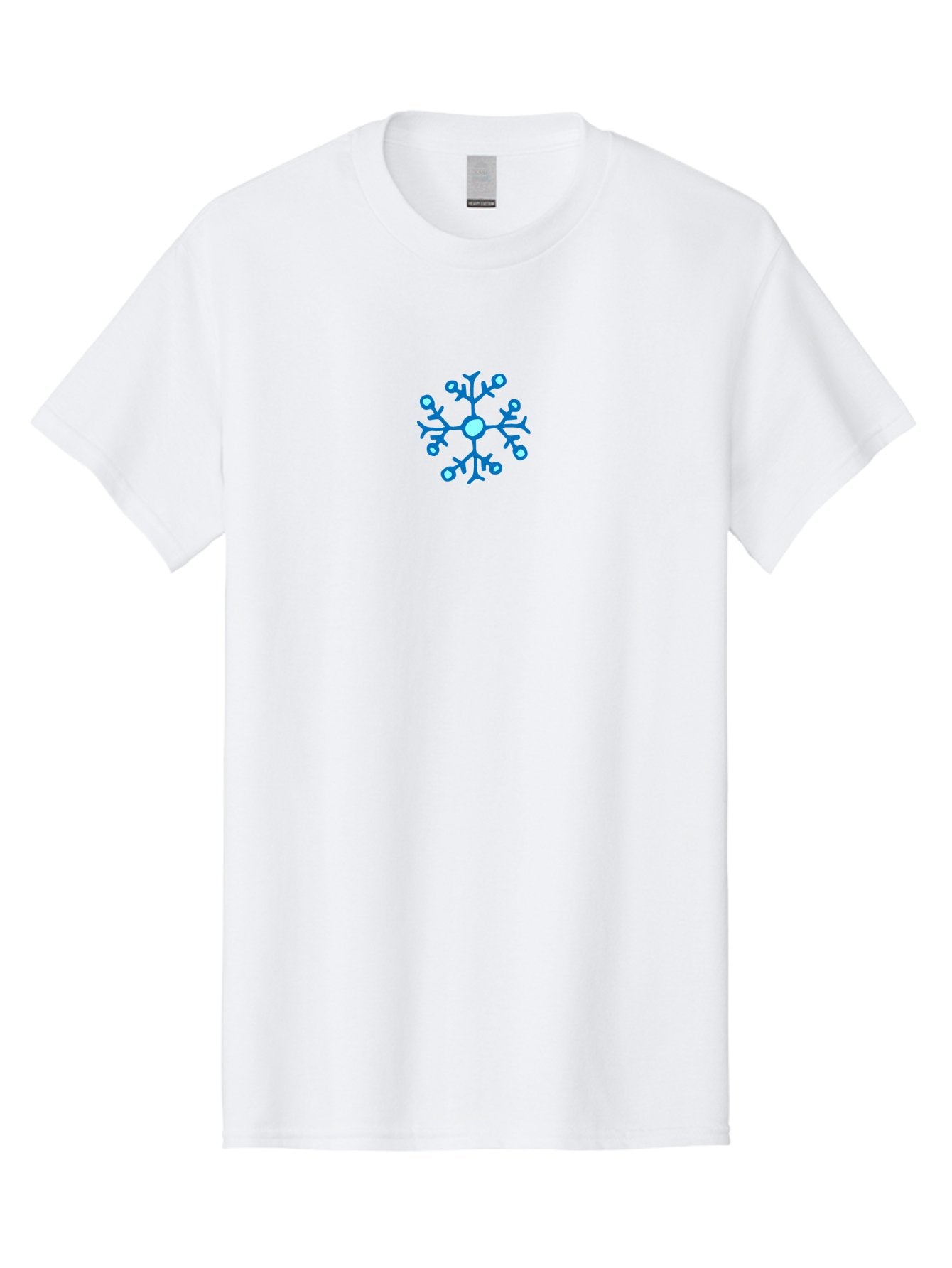 Blue-Snowflake Men'S Graphic Tee, 100% Cotton, Comfortable Casual Summer Wear, Machine Washable, Blue Snowflake, Winter Wonderland, Frosty Design, Icy Pattern, Delicate Flakes, Snow Crystal, Seasonal Decoration, Frozen Beauty, Winter Theme -  Aaa769 14