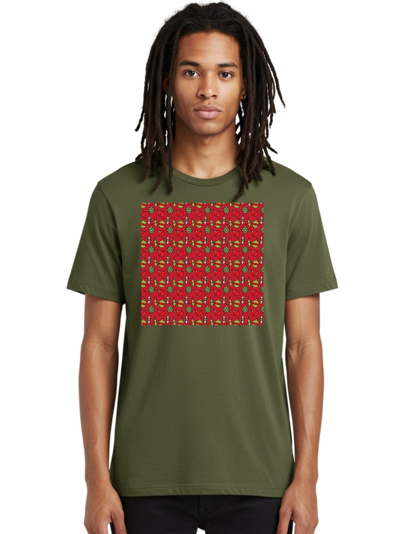 Bombs-Pattern Men'S Graphic Tee, 100% Cotton, Comfortable Casual Summer Wear, Machine Washable, Bombs And Emoji, Cartoon Graphics, War Symbols, Red Background, Green And Red Colors, Cute Illustrations, Funny Patterns, Danger Signs, -  Aaa770 21