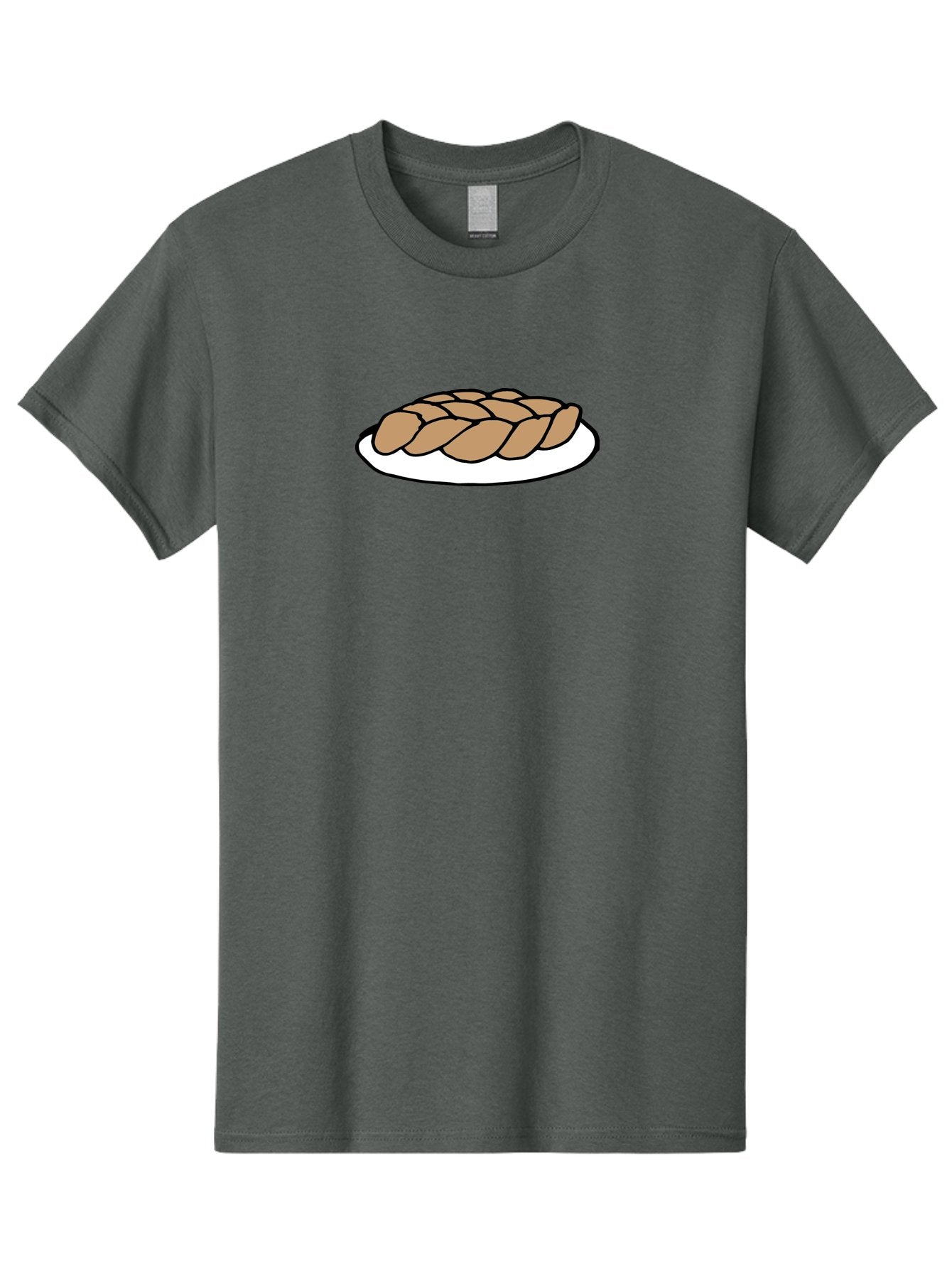 Braided-Loaf-Of-Bread Men'S Graphic Tee, 100% Cotton, Comfortable Casual Summer Wear, Machine Washable, Braided Bread, Baked Goods, Artisanal Bread, Bread On Plate, White Plate, Brown Bread, Traditional Bread, Freshly Baked -  Aaa771 10