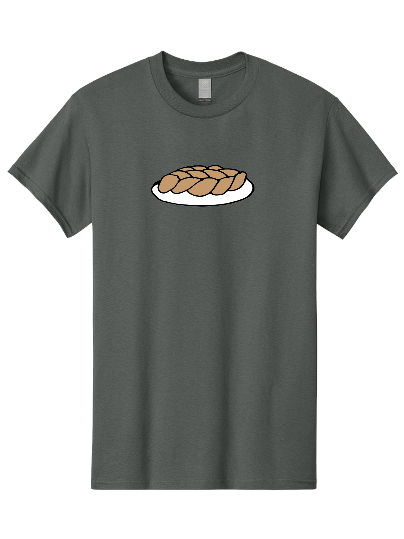 Braided-Loaf-Of-Bread Men'S Graphic Tee, 100% Cotton, Comfortable Casual Summer Wear, Machine Washable, Braided Bread, Baked Goods, Artisanal Bread, Bread On Plate, White Plate, Brown Bread, Traditional Bread, Freshly Baked -  Aaa771 3