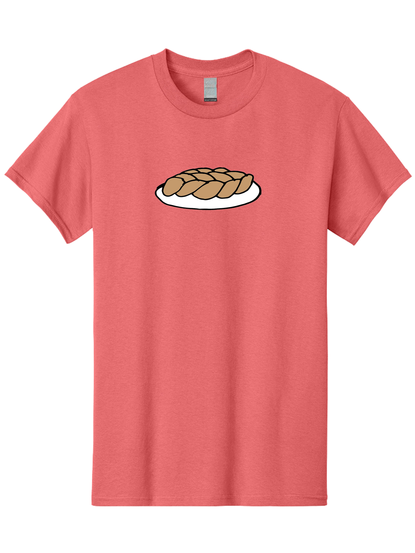 Braided-Loaf-Of-Bread Men'S Graphic Tee, 100% Cotton, Comfortable Casual Summer Wear, Machine Washable, Braided Bread, Baked Goods, Artisanal Bread, Bread On Plate, White Plate, Brown Bread, Traditional Bread, Freshly Baked -  Aaa771 5