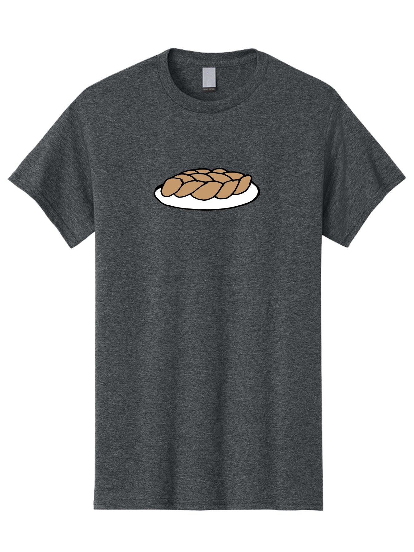 Braided-Loaf-Of-Bread Men'S Graphic Tee, 100% Cotton, Comfortable Casual Summer Wear, Machine Washable, Braided Bread, Baked Goods, Artisanal Bread, Bread On Plate, White Plate, Brown Bread, Traditional Bread, Freshly Baked -  Aaa771