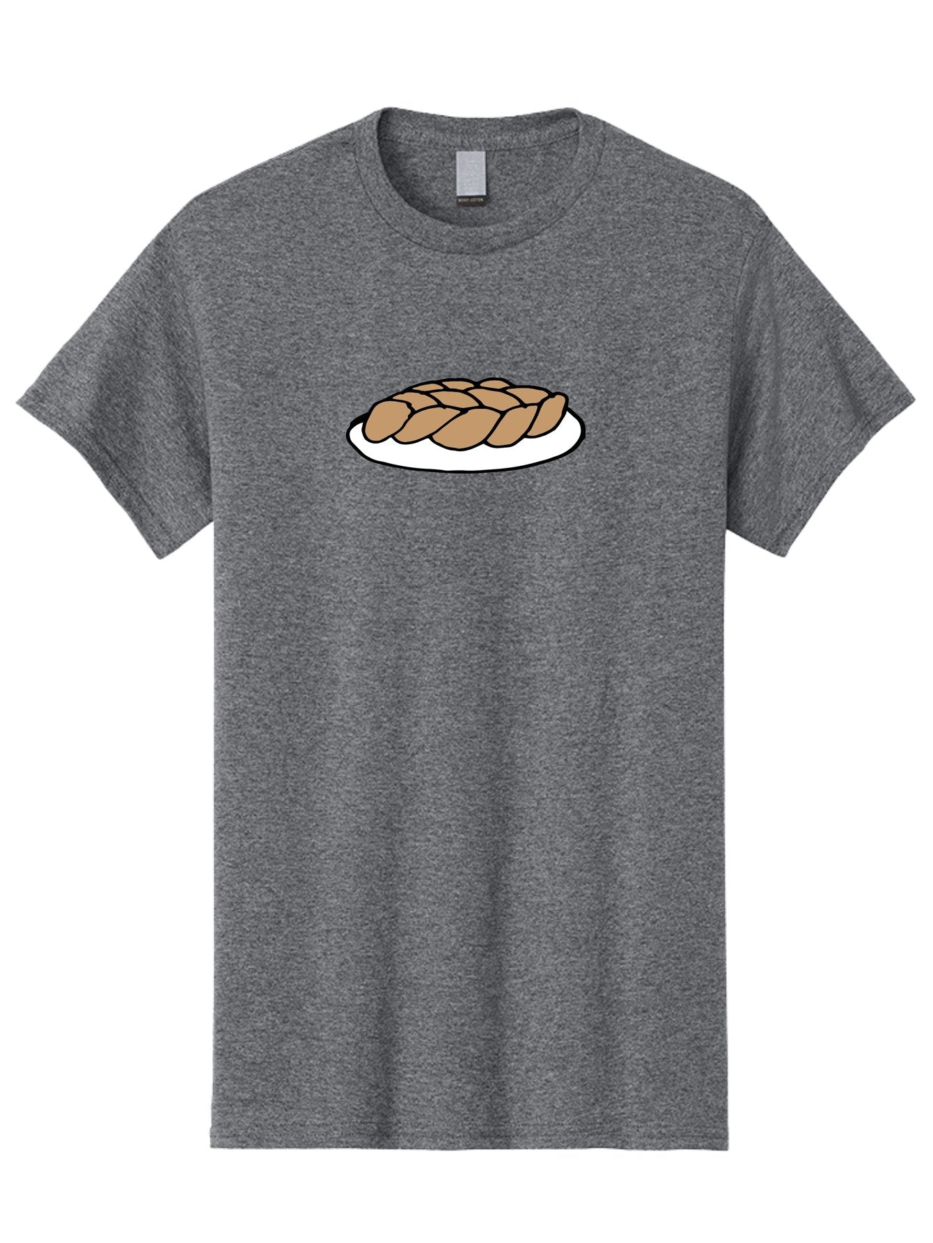 Braided-Loaf-Of-Bread Men'S Graphic Tee, 100% Cotton, Comfortable Casual Summer Wear, Machine Washable, Braided Bread, Baked Goods, Artisanal Bread, Bread On Plate, White Plate, Brown Bread, Traditional Bread, Freshly Baked -  Aaa771